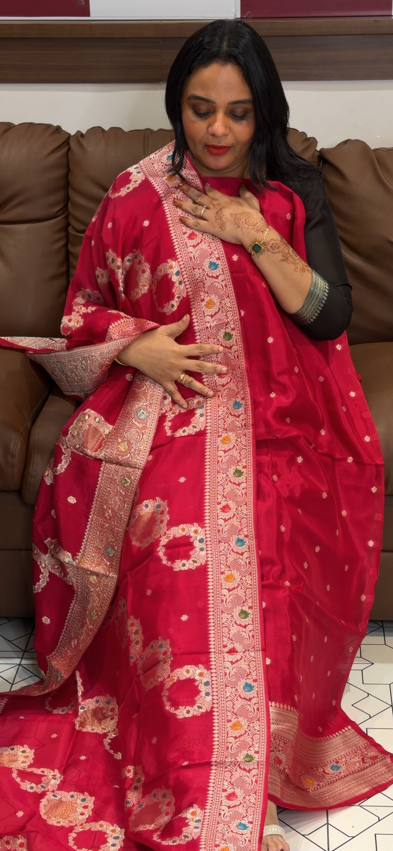 SILK BANARASI UNSTITCHED SALWAR SUITS -  IHA 33103