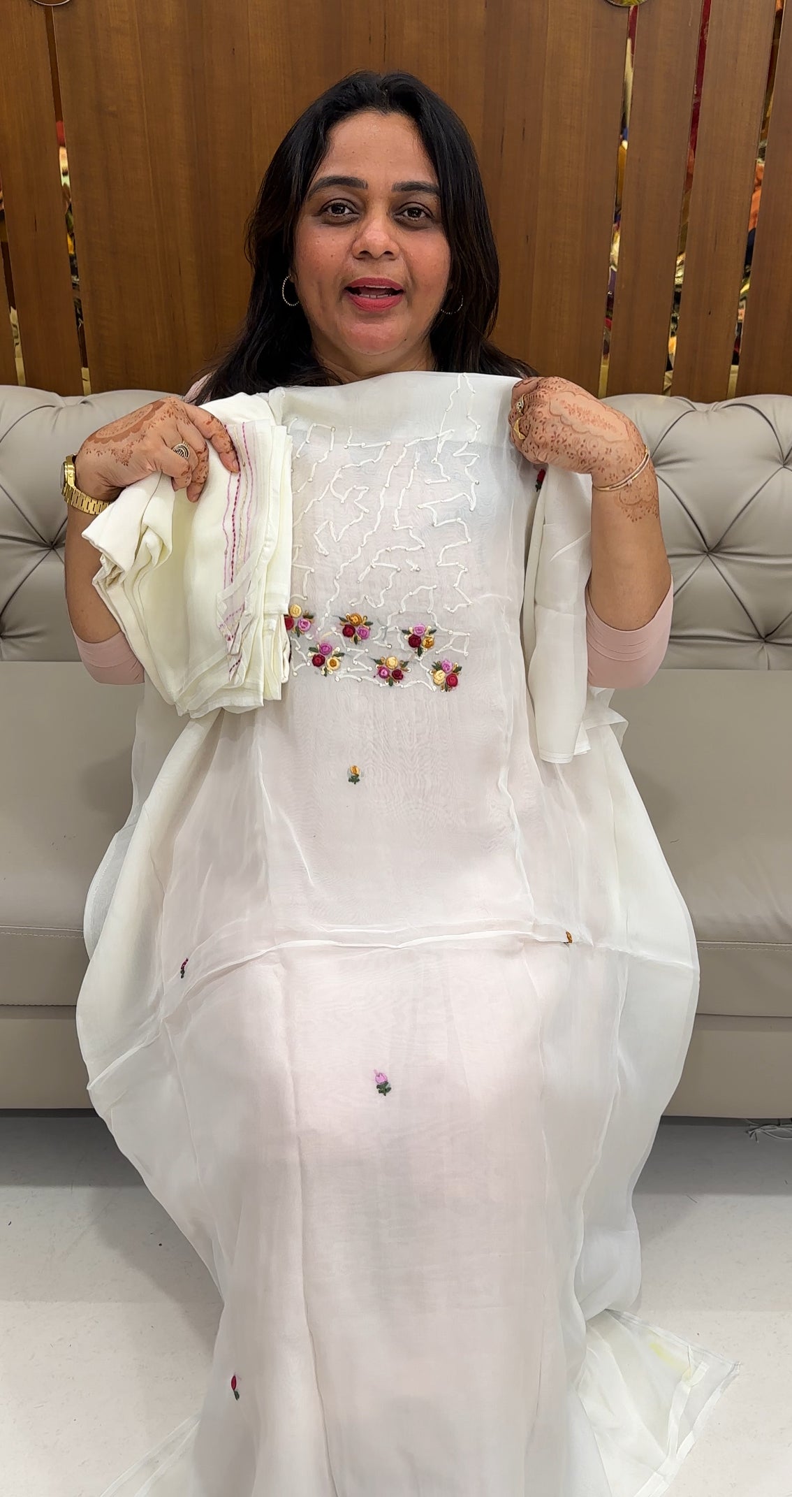 VISCOSE ORGANZA UNSTITCHED SLWAR SUITS - IHA 27585