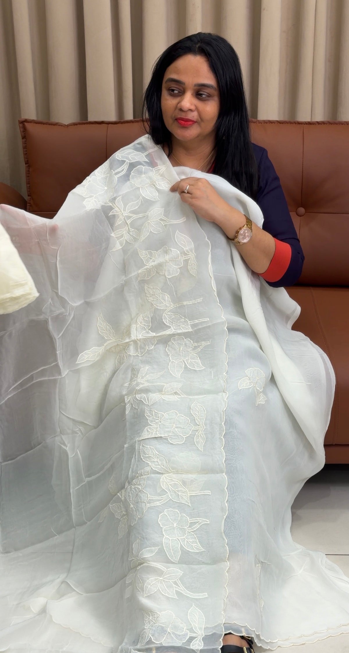VISCOSE ORGANZA UNSTITCHED SALWAR SUITS - IHA 35405