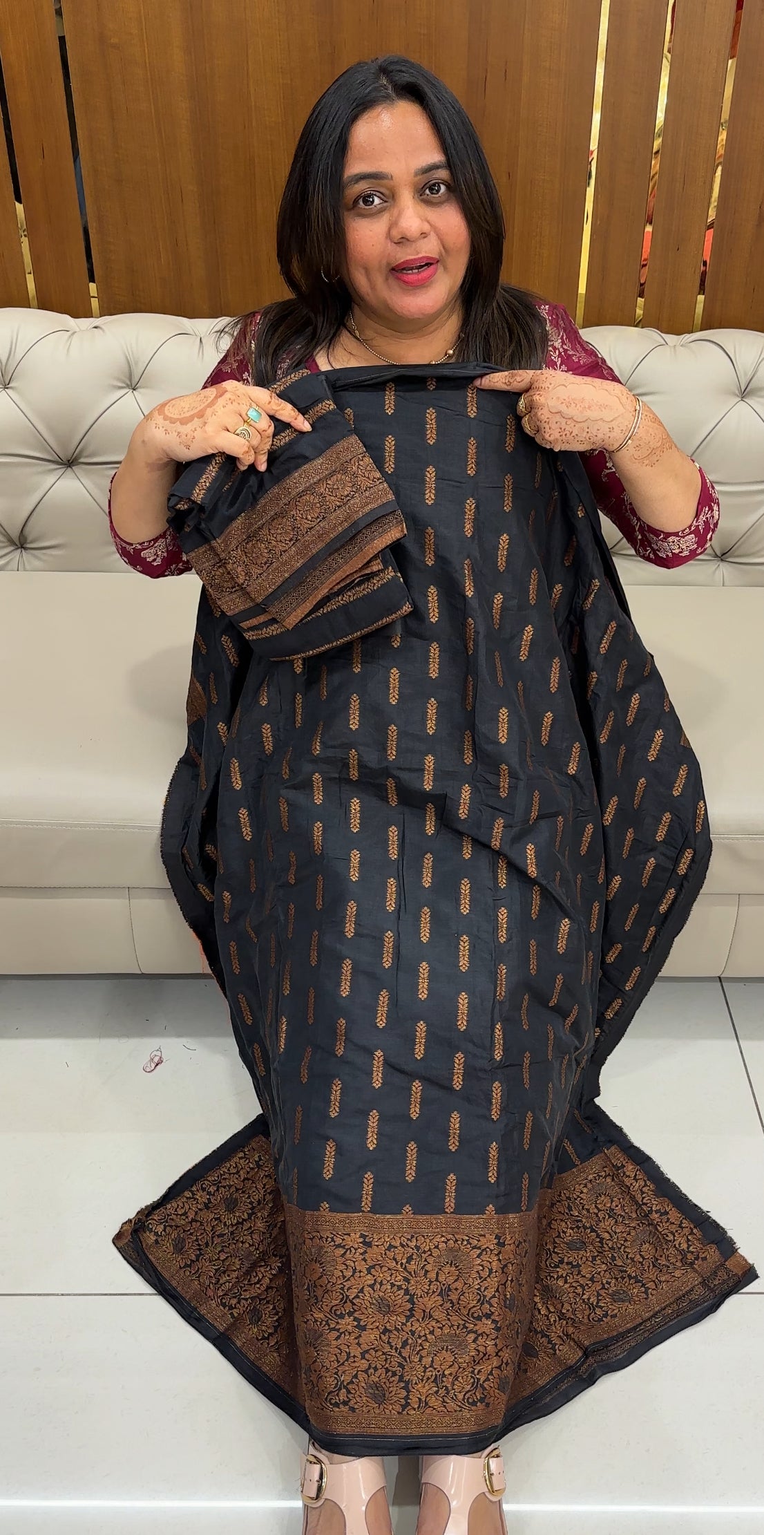 SEMI BANARASI UNSTITCHED SALWAR SUITS  - IHA 27501