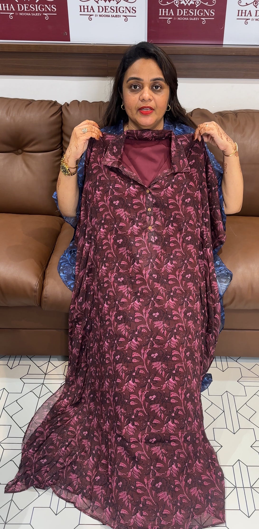 IHA'S IN-HOUSE PRINTED KAFTAN TOPS - IHA 25044