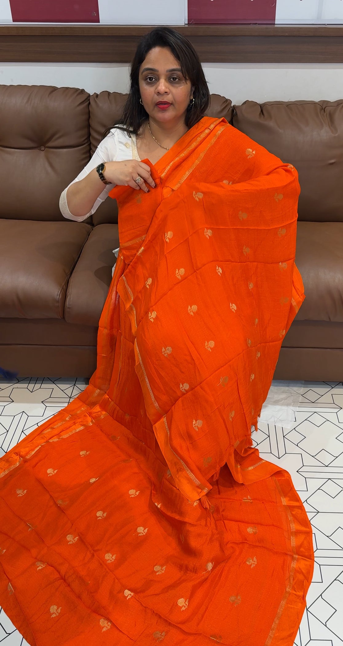 SEMI BANARASI SAREES - IHA 24273