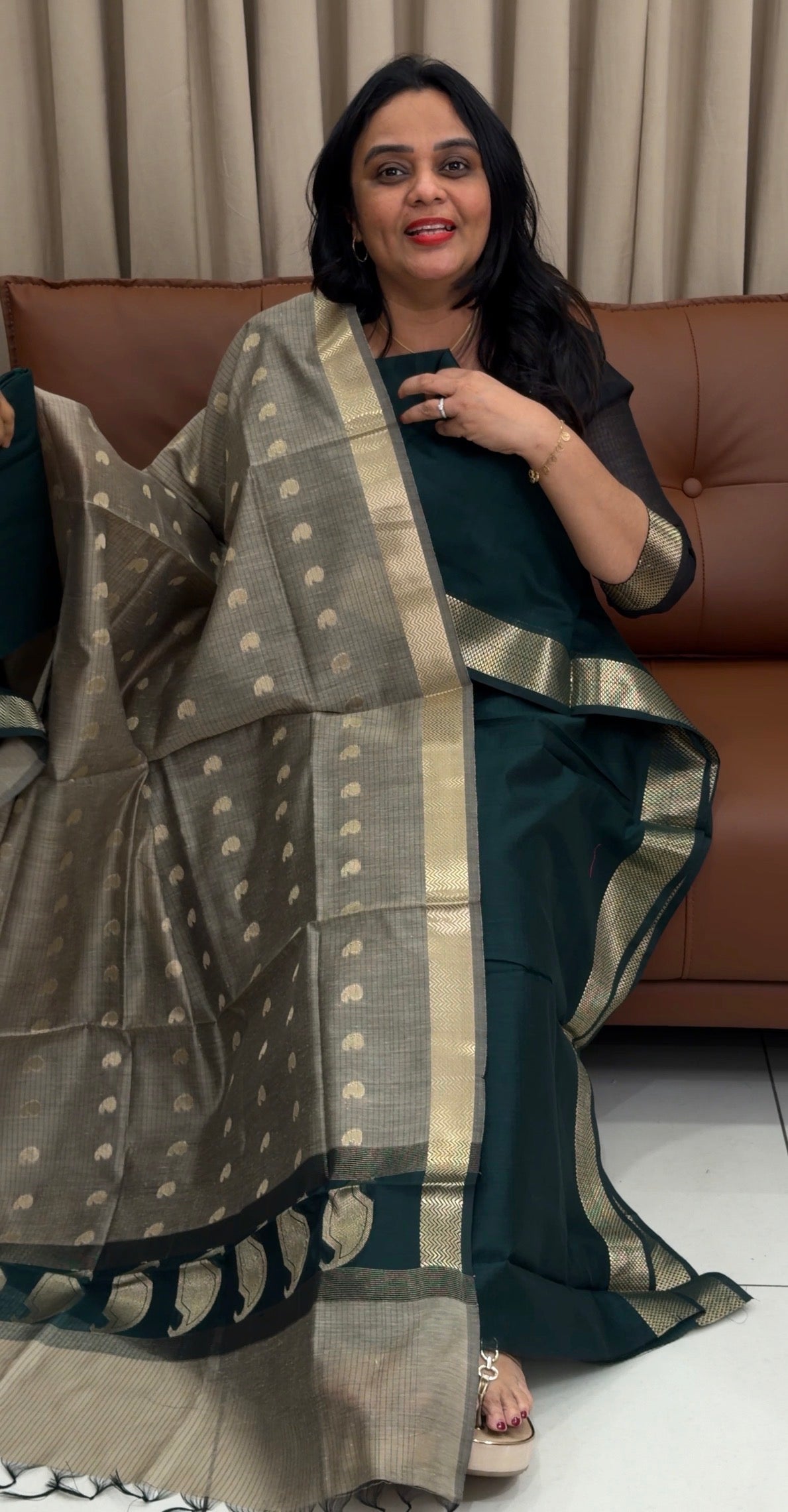 MUL CHANDERI UNSTITCHED SALWAR SUITS - IHA 33338
