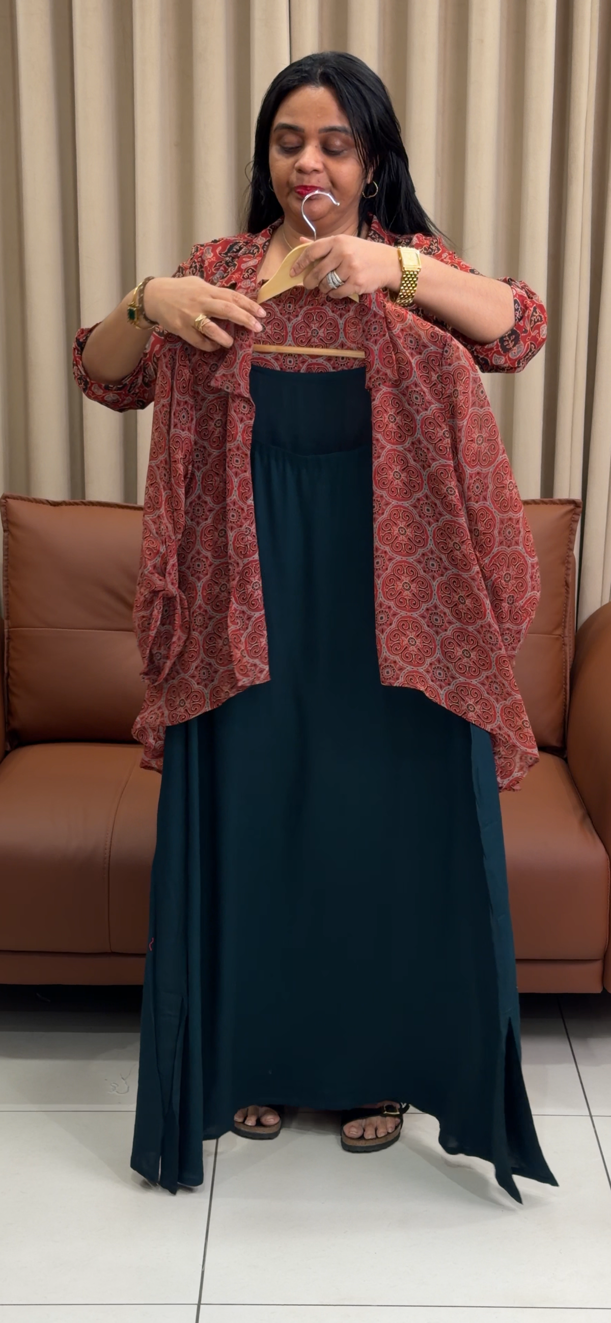 IHA'S IN-HOUSE RAYON LONG TOP AND SHIRT - IHA 35283
