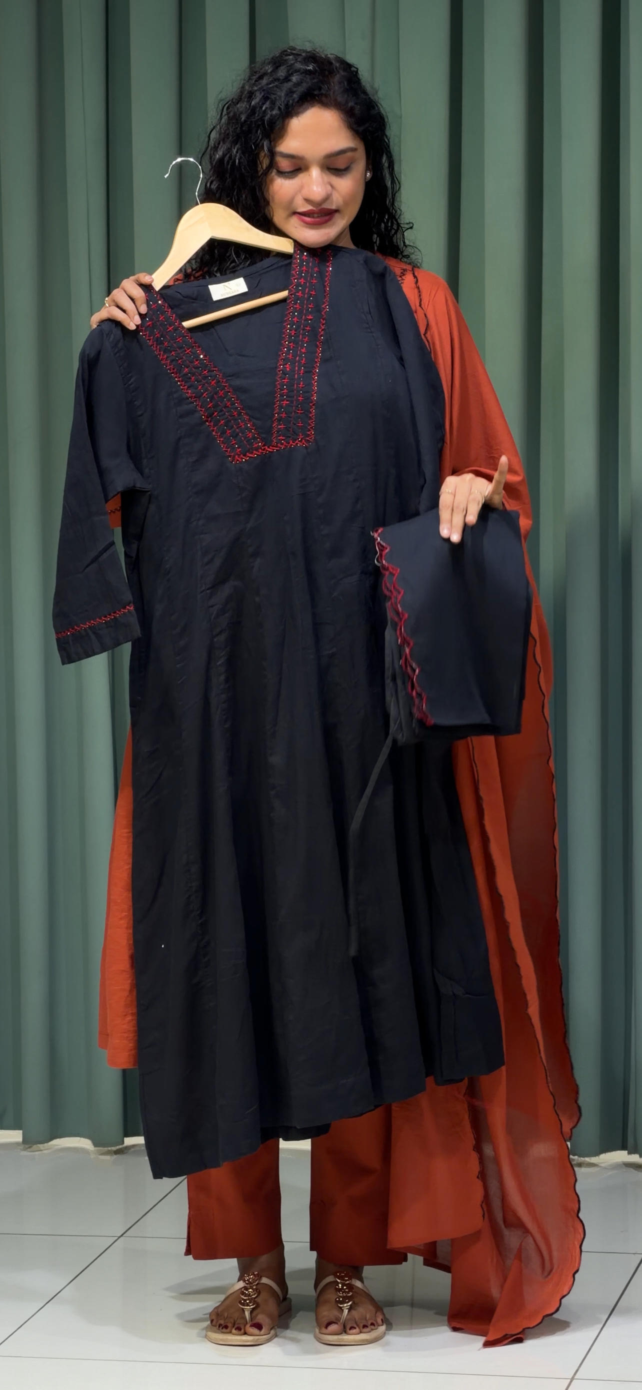 COTTON TOP, BOTTOM AND DUPATTA - IHA 35105