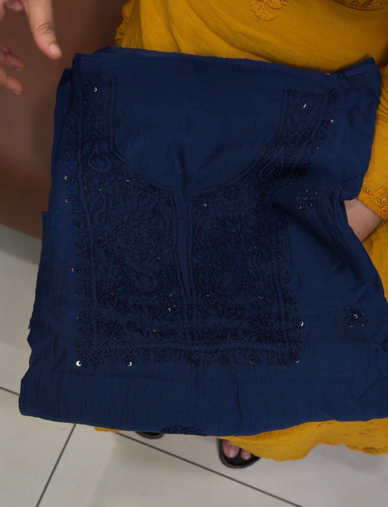 LUCKNOWI CHIKANKARI UNSTITCHED SALWAR SUITS - IHA 34724