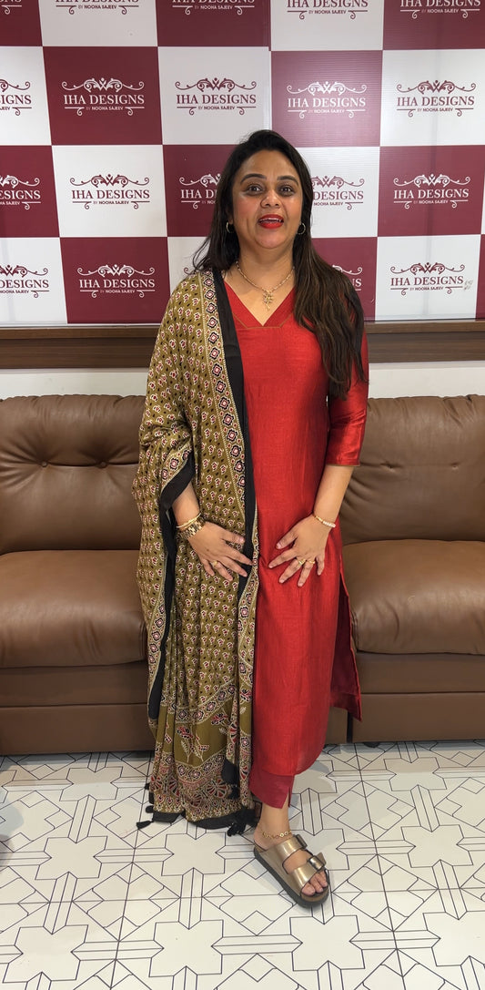 SEMI RAW SILK UNSTITCHED SALWAR SUITS - IHA 23493