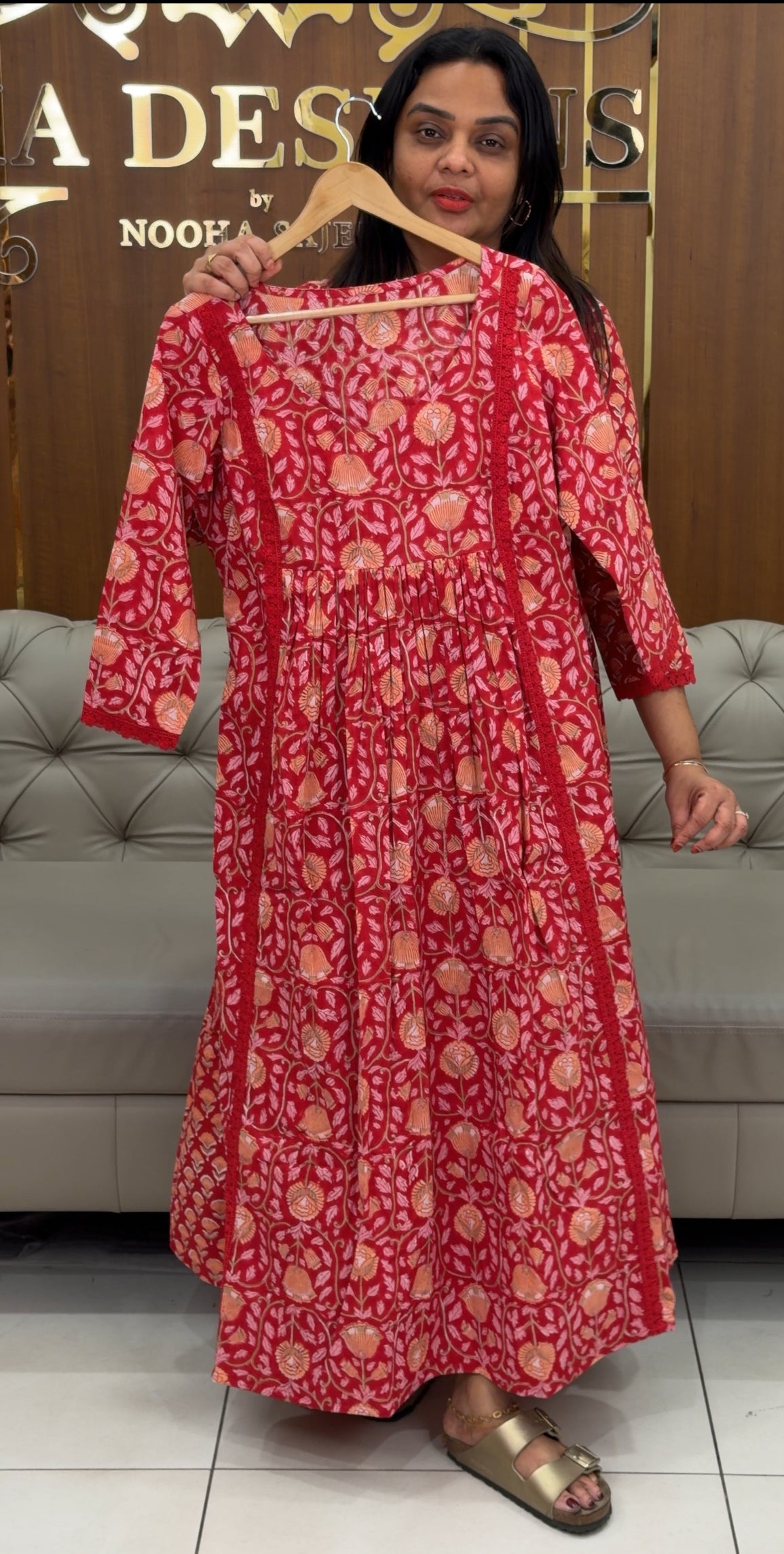 IHA'S IN-HOUSE COTTON PRINTED ALINE TOPS - IHA 30703