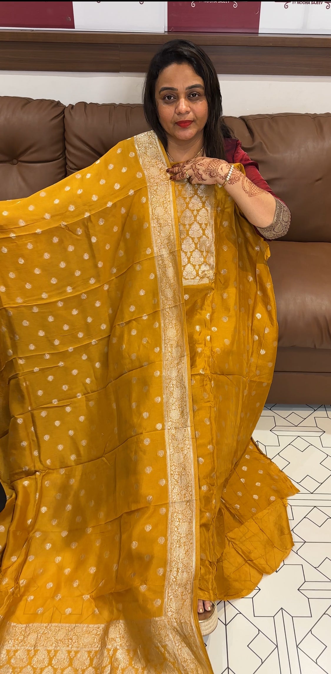 SILK BANARSI UNSTITCHED SALWAR SUITS - IHA 23708