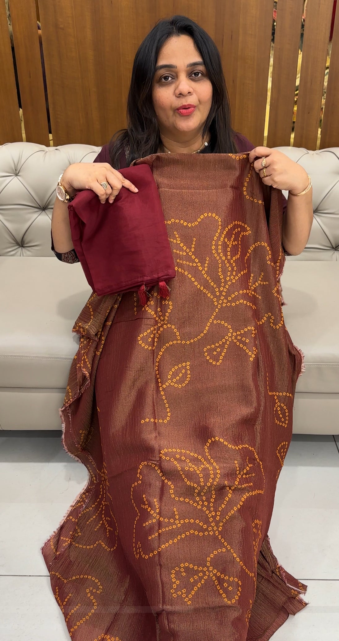 CRUSHED TISSUE UNSTITCHED SALWAR SUITS - IHA 28455