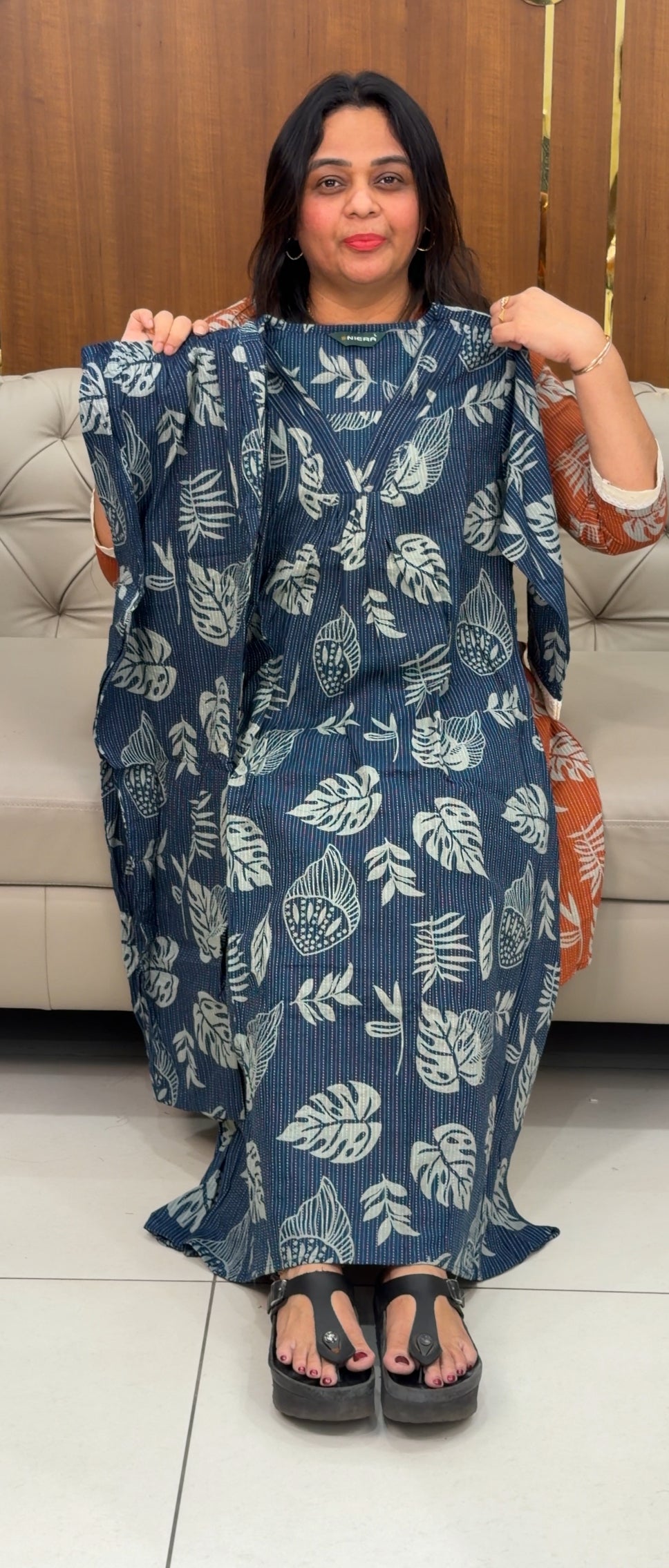 PRINTED COTTON ALINE TOP AND BOTTOM - 28927