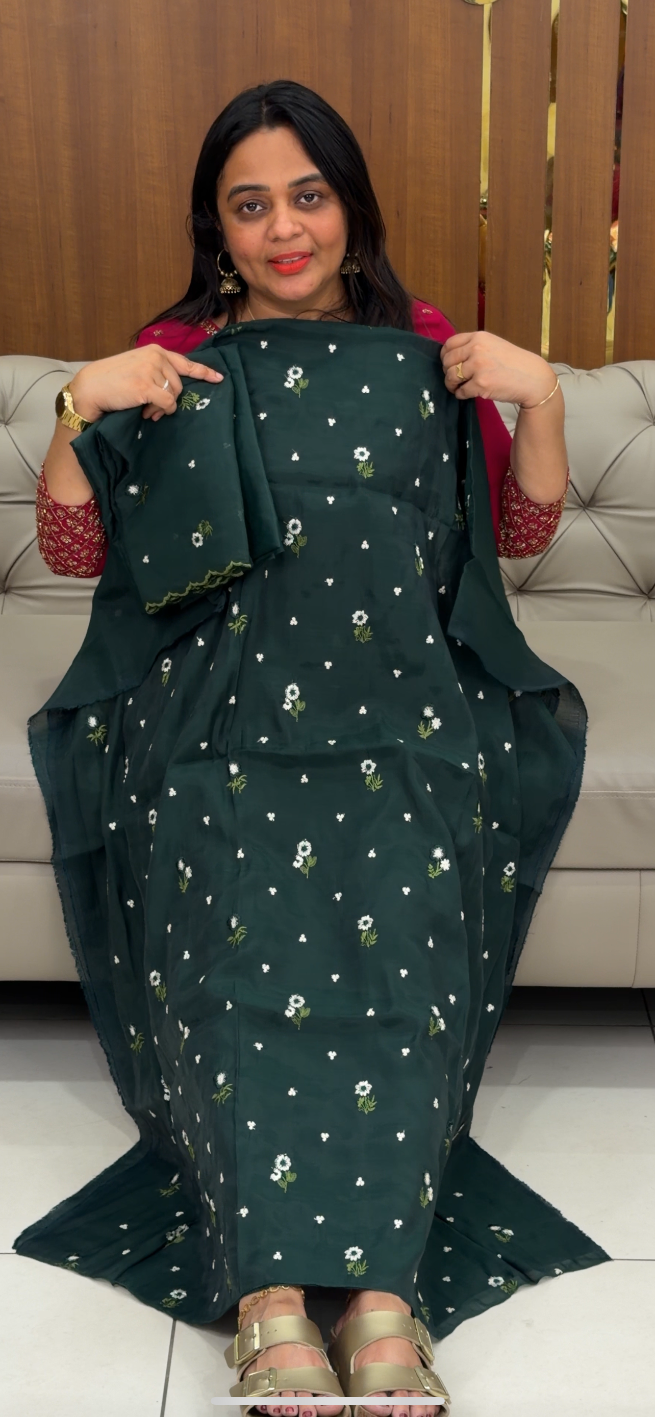 MUL CHANDERI UNSTITCHED SALWAR SUITS - IHA 29843