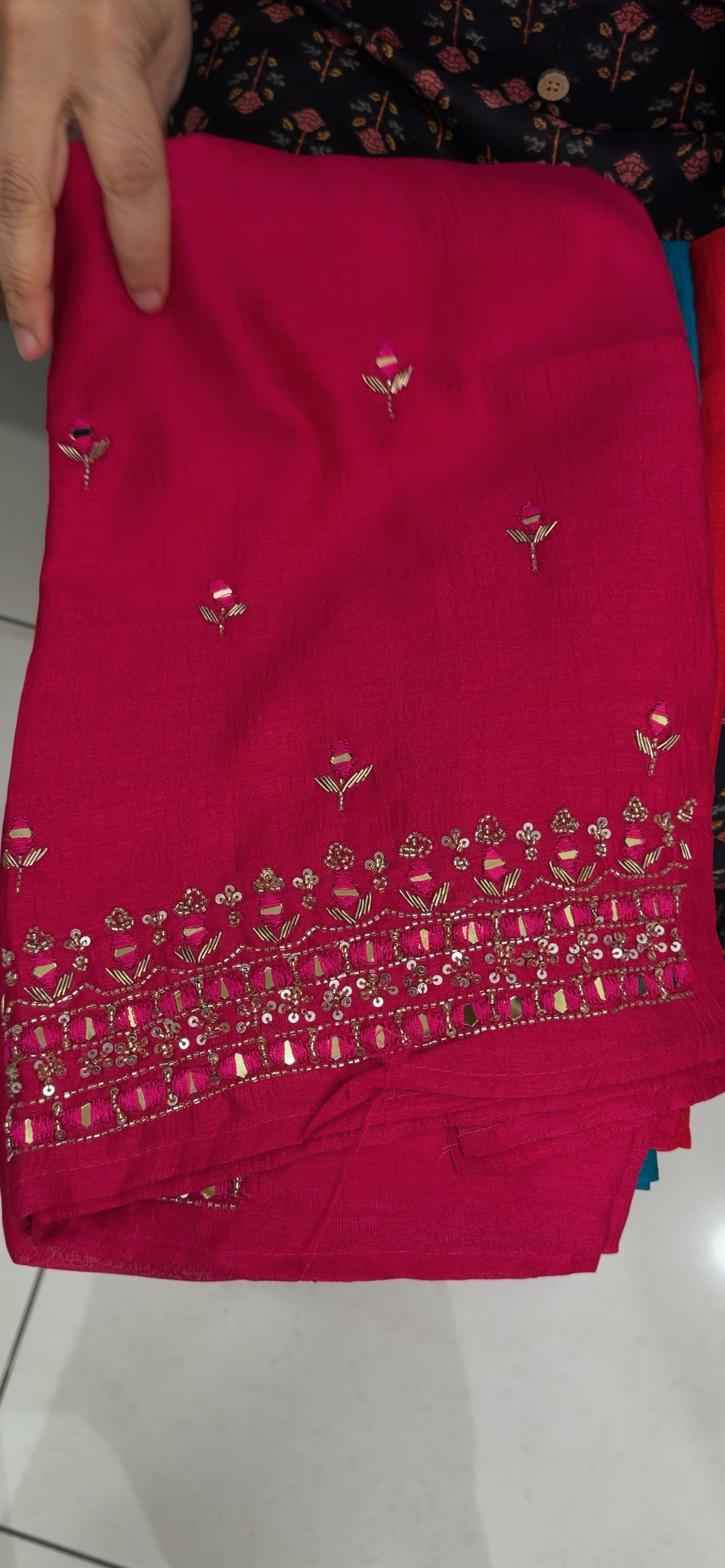 HANDWORKED BLOUSE MATERIAL - IHA 34574