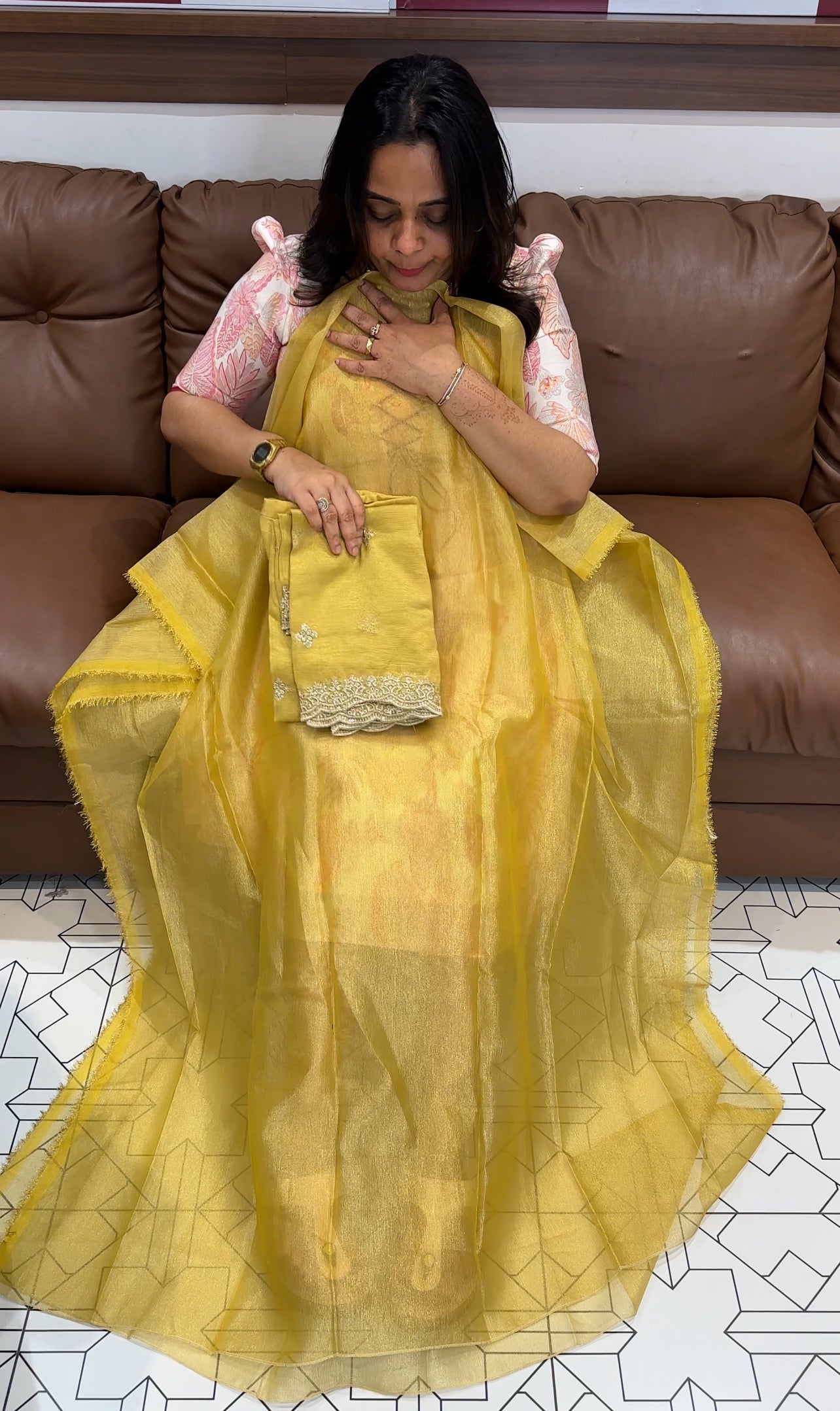 TISSUE BANARASI UNSTITCHED SALWAR SUITS - IHA 27718