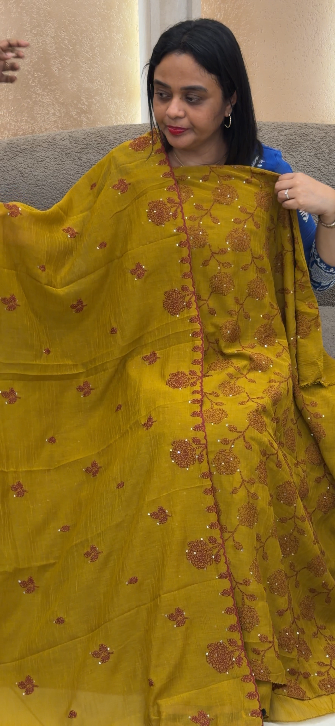 MUL CRUSHED UNSTITCHED SALWRA SUITS - IHA 34368