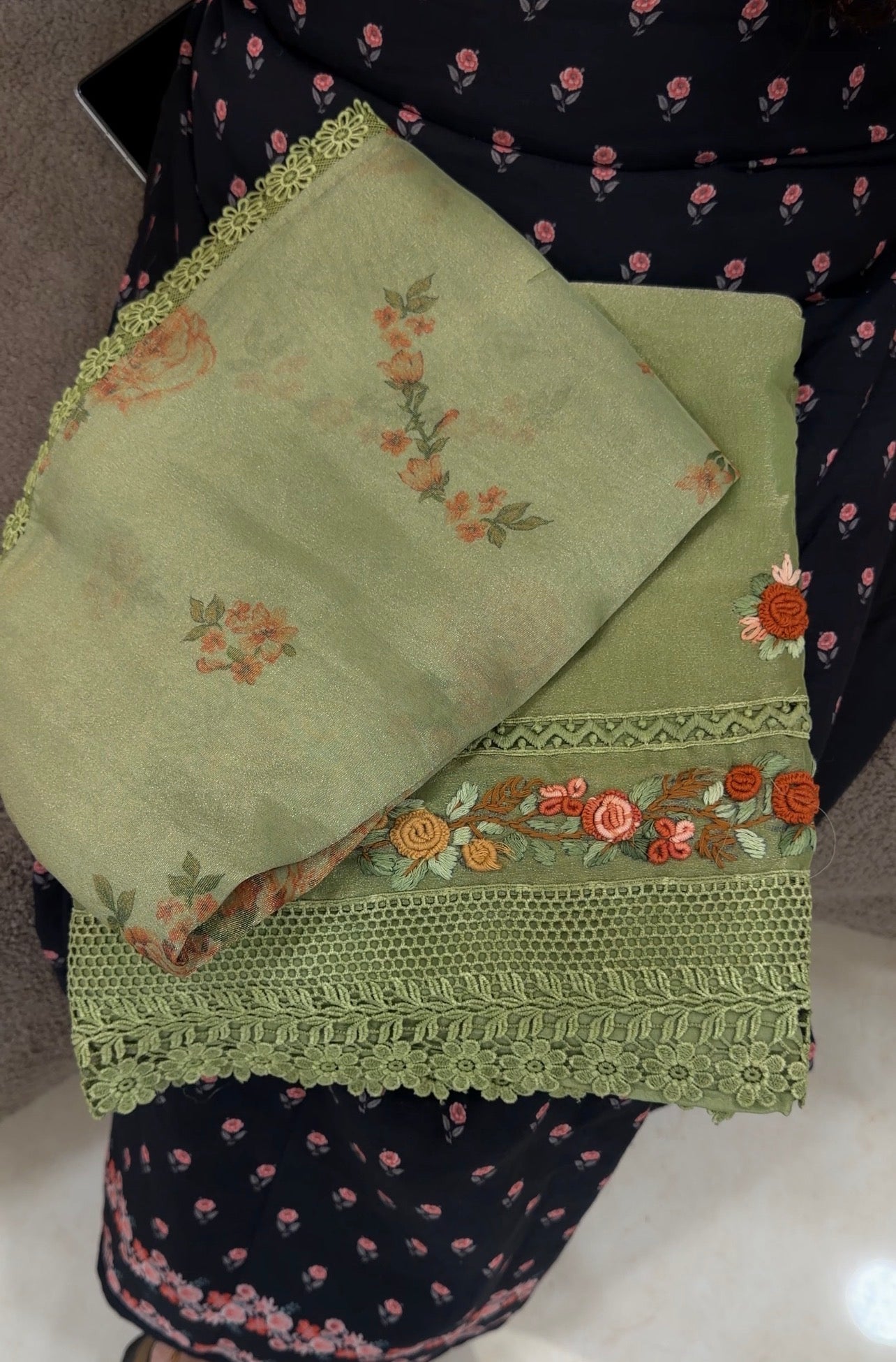 MUL TISSUE UNSTITCHED SALWAR SUITS - IHA 33381