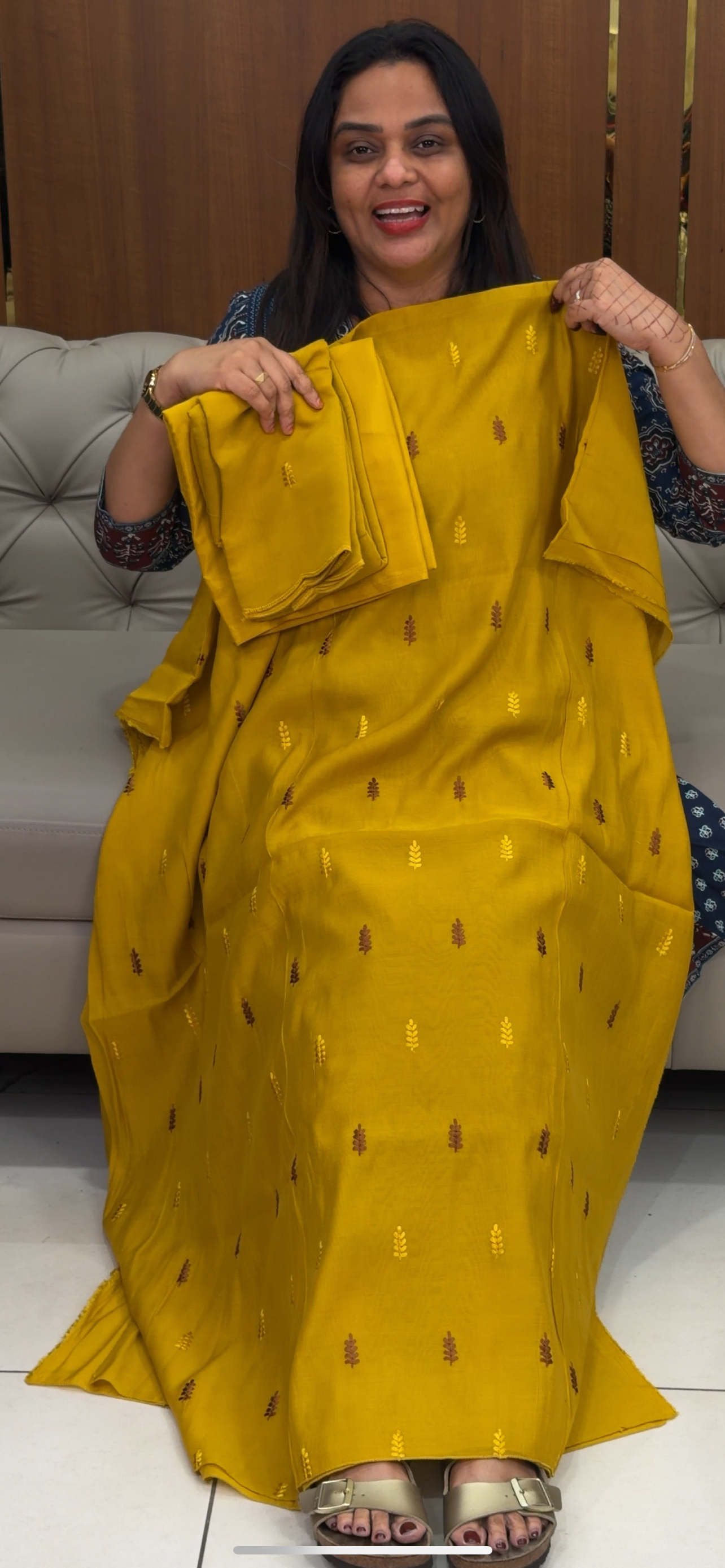 MALAI CHANDERI UNSTITCHED SALWAR SUITS  - IHA 30496