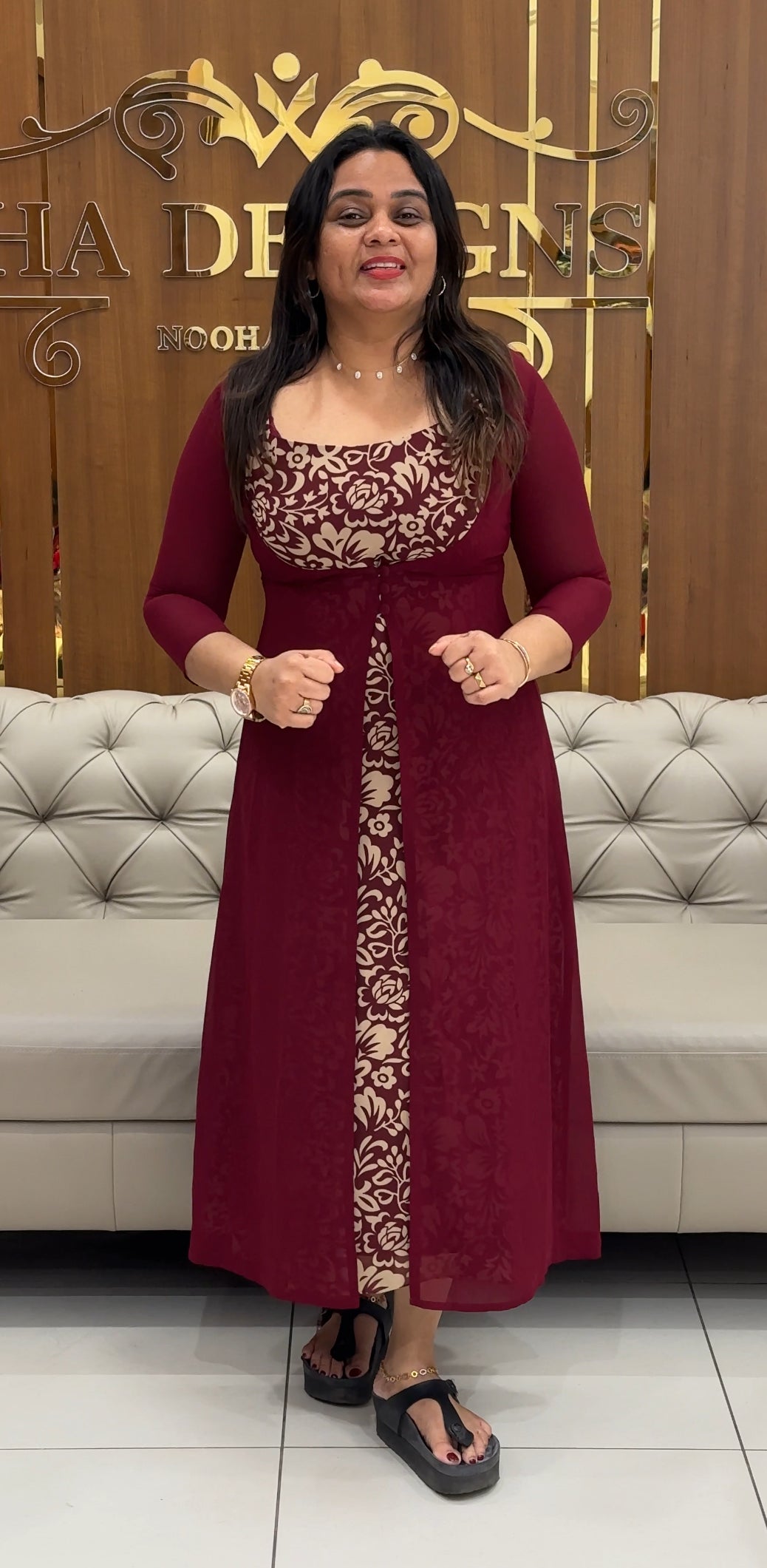 IHA'S IN-HOUSE PRINTED ALINE TOP AND JACKET - IHA 29197