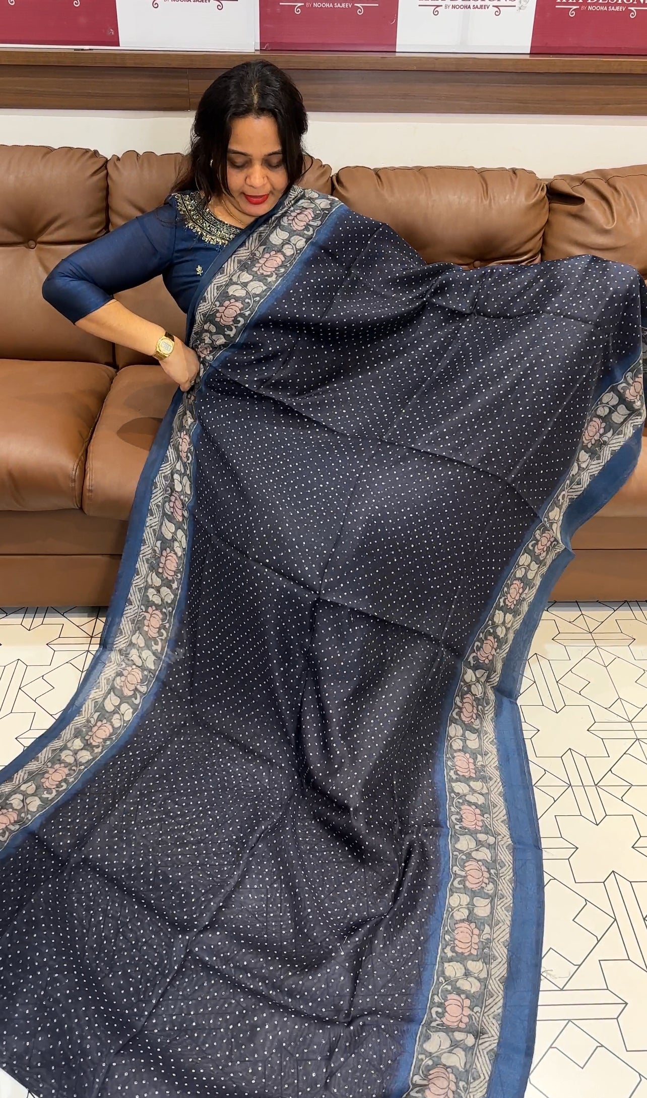 SEMI LINEN SAREES - IHA 18253