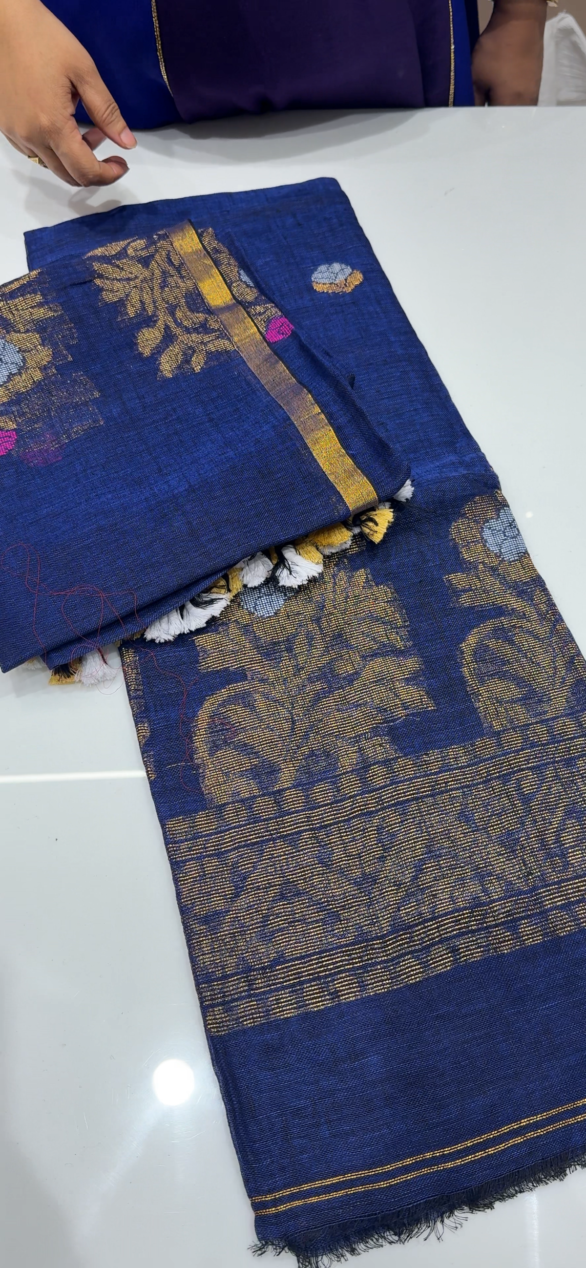 LINEN JAMDANI UNSTITCHED SALWAR -  IHA 35446