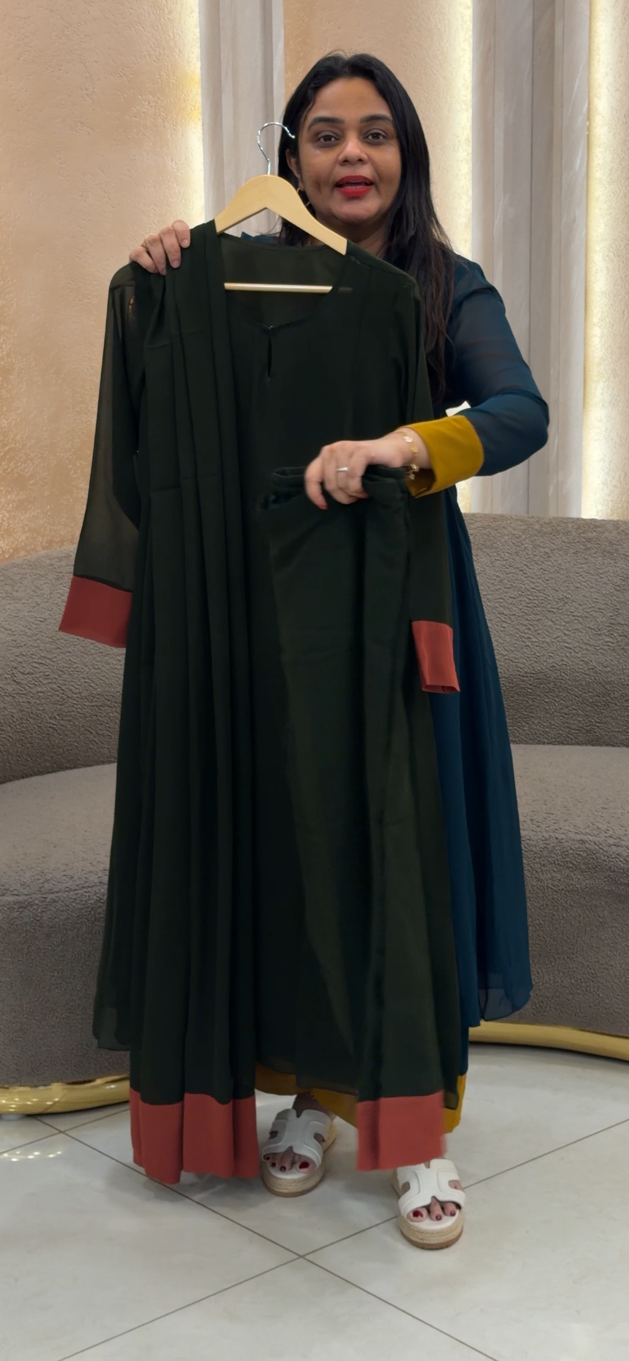 IHA'S IN-HOUE ALINE TOP AND DUPATTA - IHA 33196
