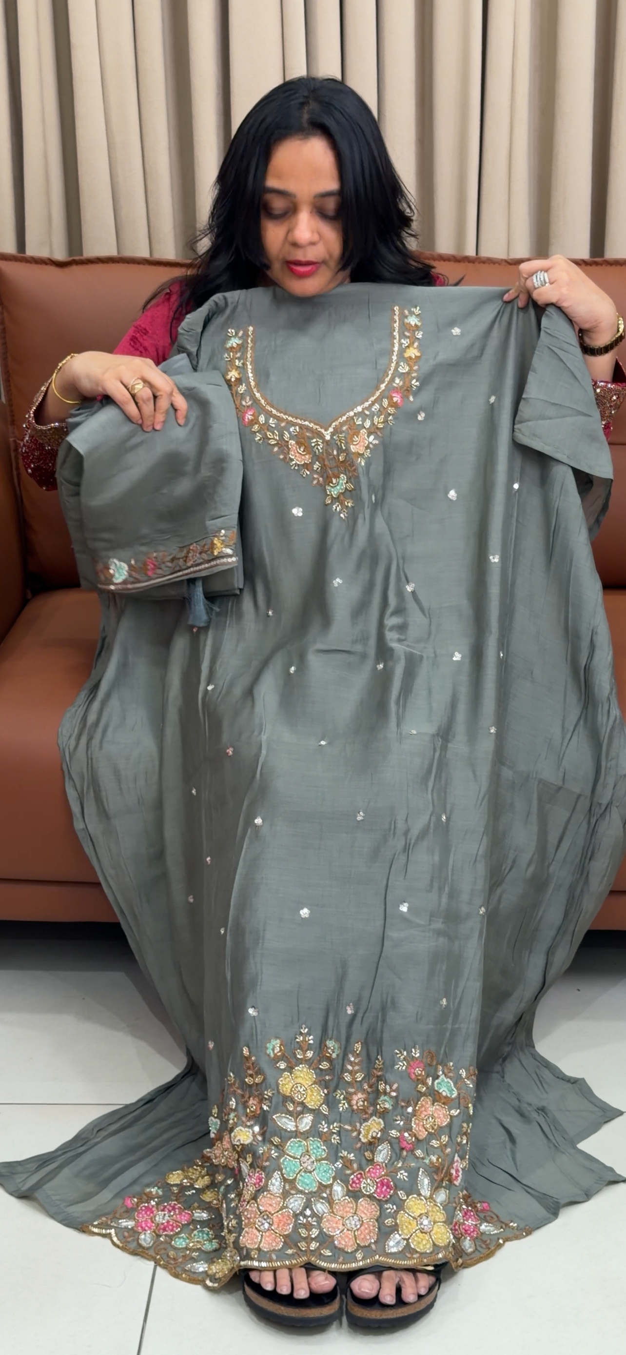 MALAI CHANDERI UNSTITCHED SALWAR SUITS - IHA 35054