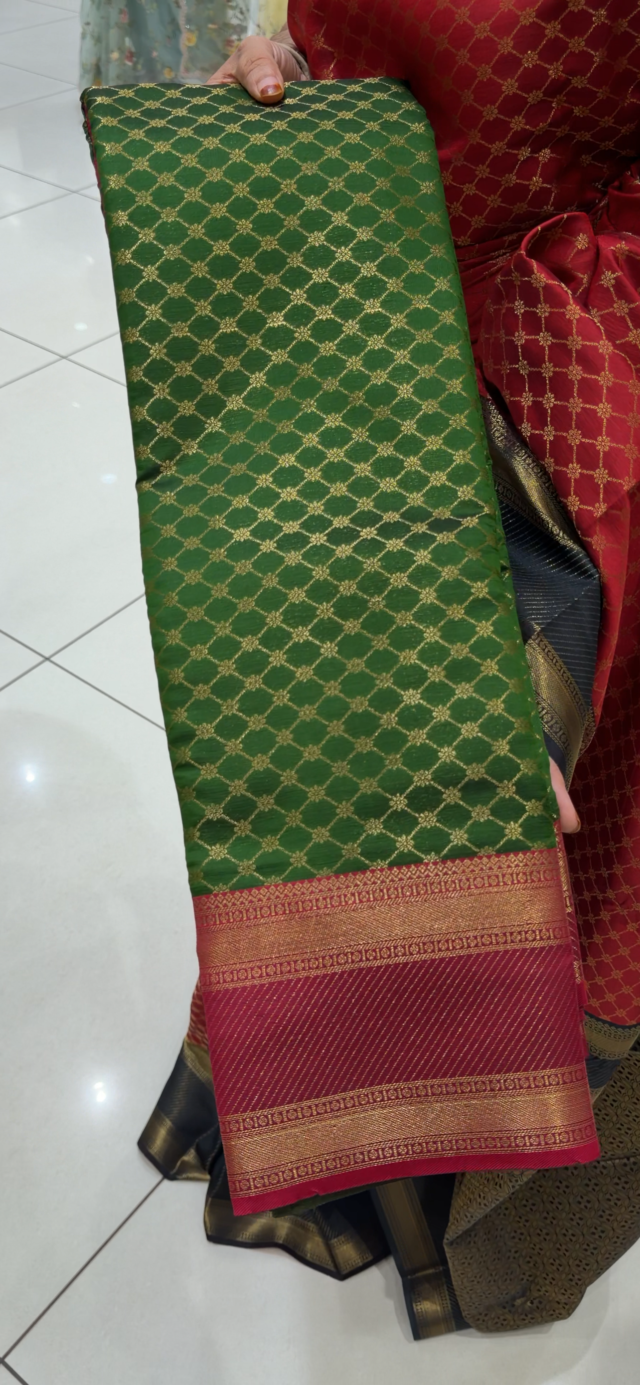 SEMI BROCADE SAREES - IHA 32539