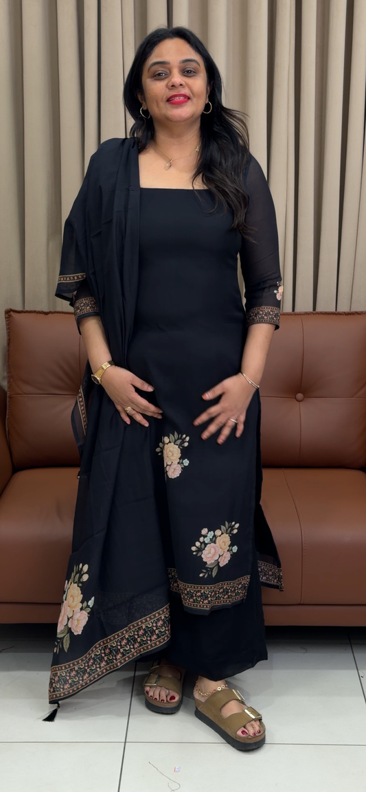 IHA'S IN-HOUSE MUL CHANDERI TOP, BOTTOM AND DUPATTA - IHA 33779