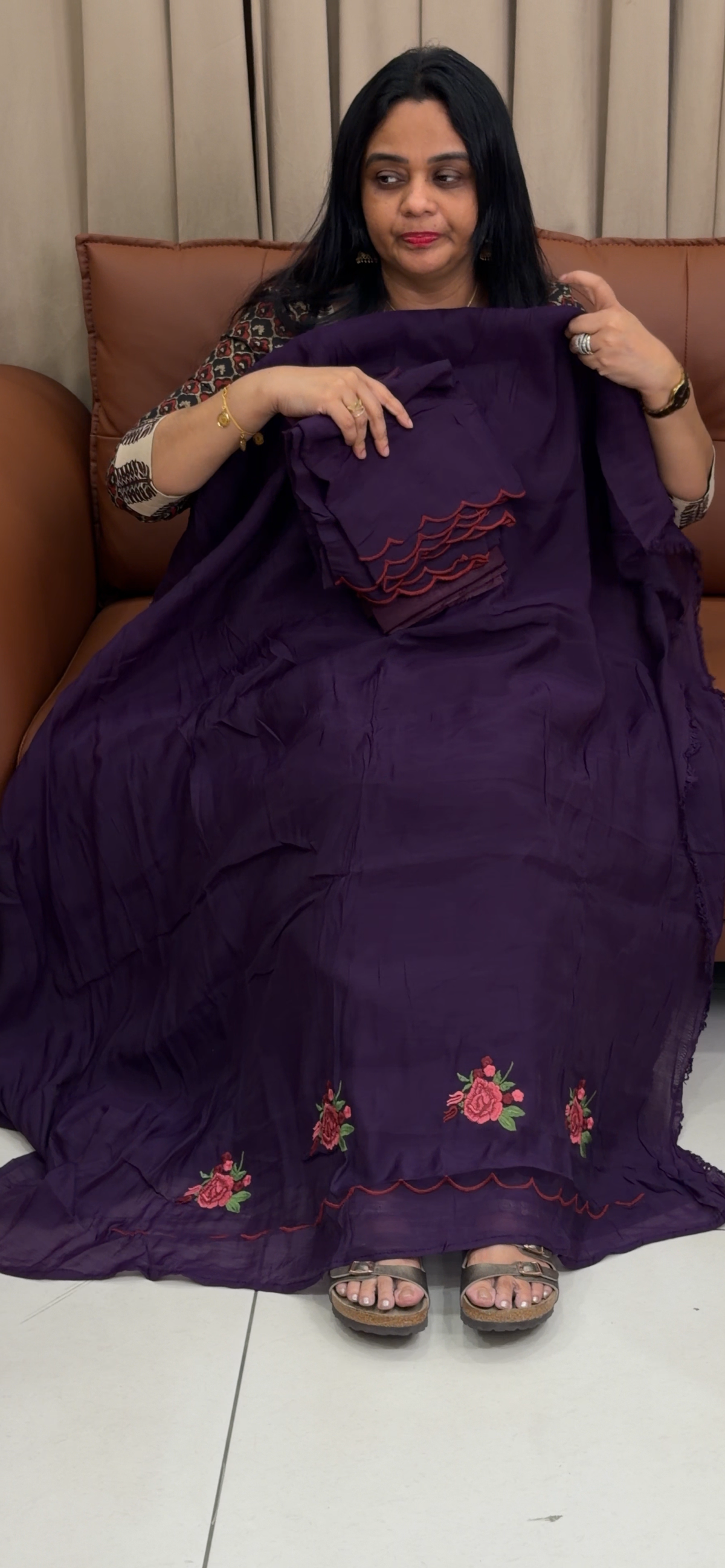 MUL CHANDERI UNSTITCHED SALWAR SUITS - IHA 35725