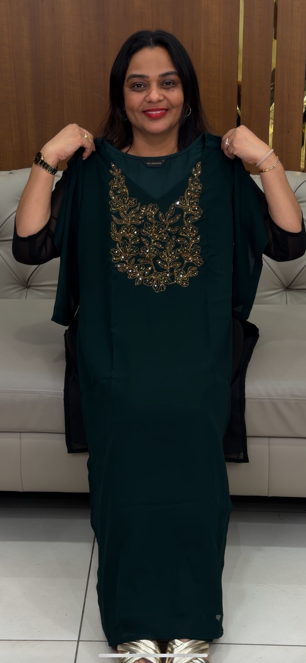 IHA'S IN-HOUSE GEORGETTE SLITTED TOPS  - IHA 30292