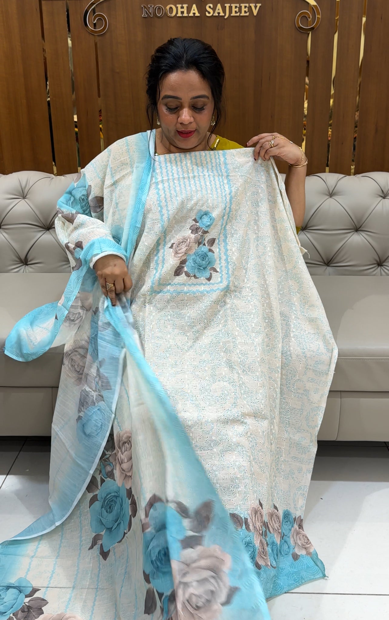 LINEN HAKOBA UNSTITCHED SALWAR SUITS - IHA 24979