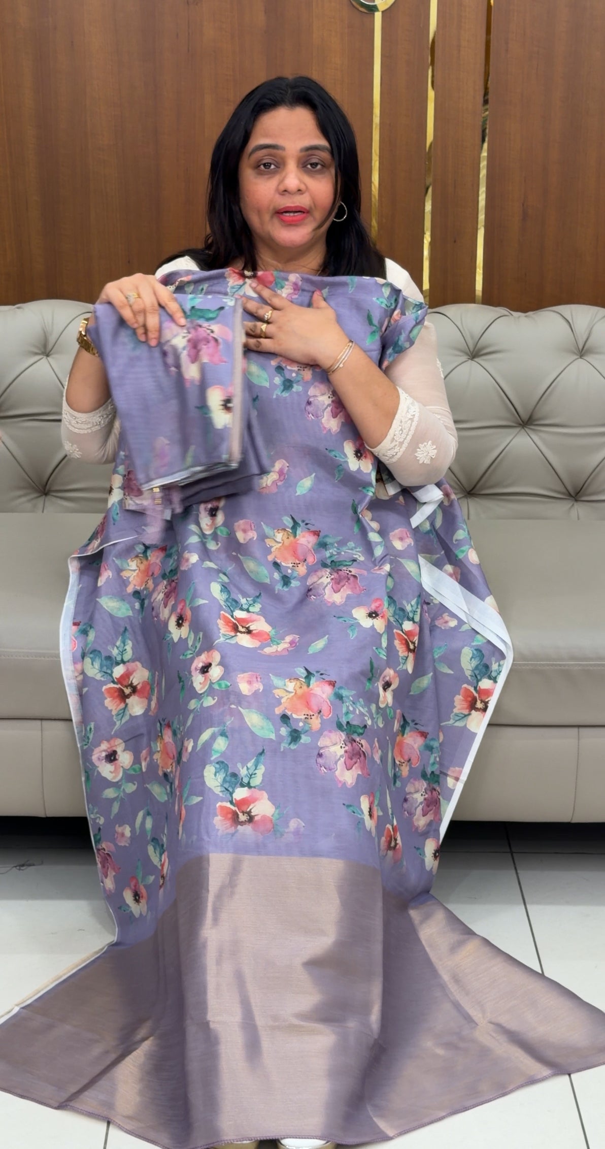 PRINTED UNSTITCHED SALWAR SUITS - IHA 29305