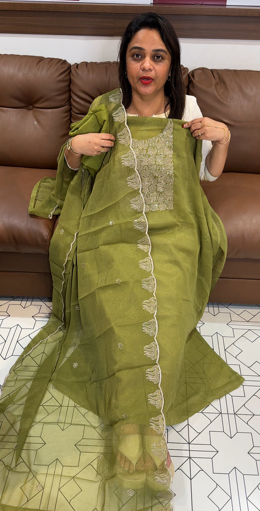 CHIFFON UNSTITCHED SALWAR SUITS - IHA 24691