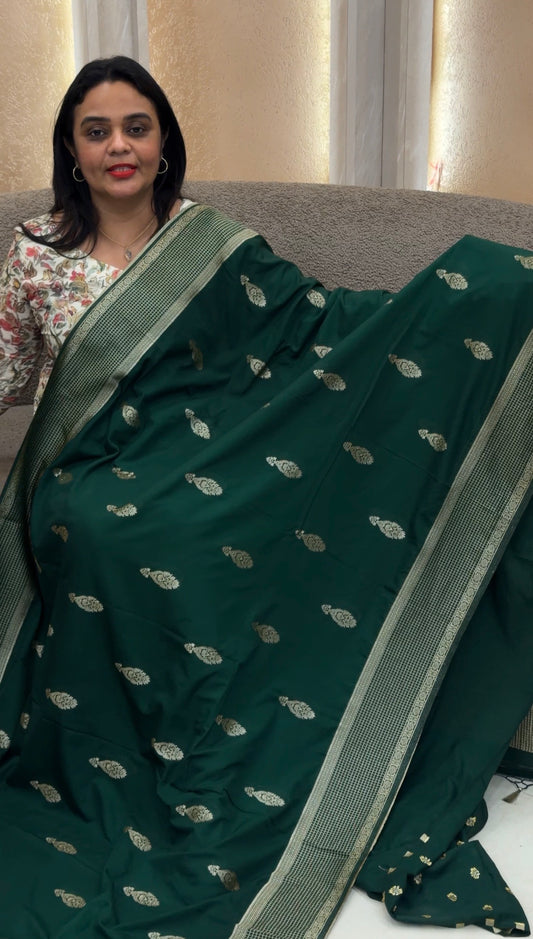 SEMI BANARASI SAREES - IHA 33137