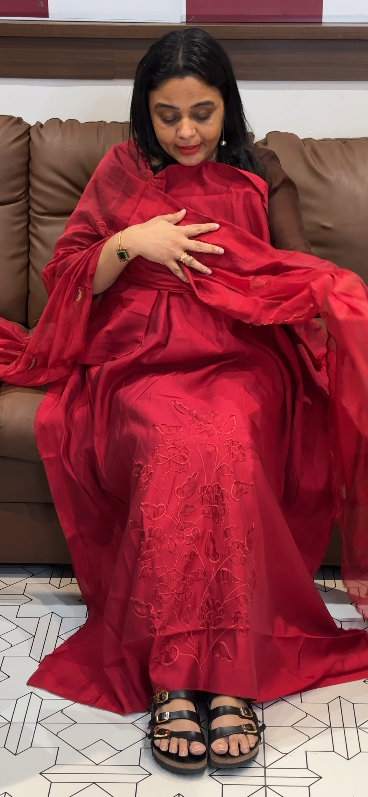 MUL CHANDERI UNSTITCHED SALWAR SUITS - IHA 35554