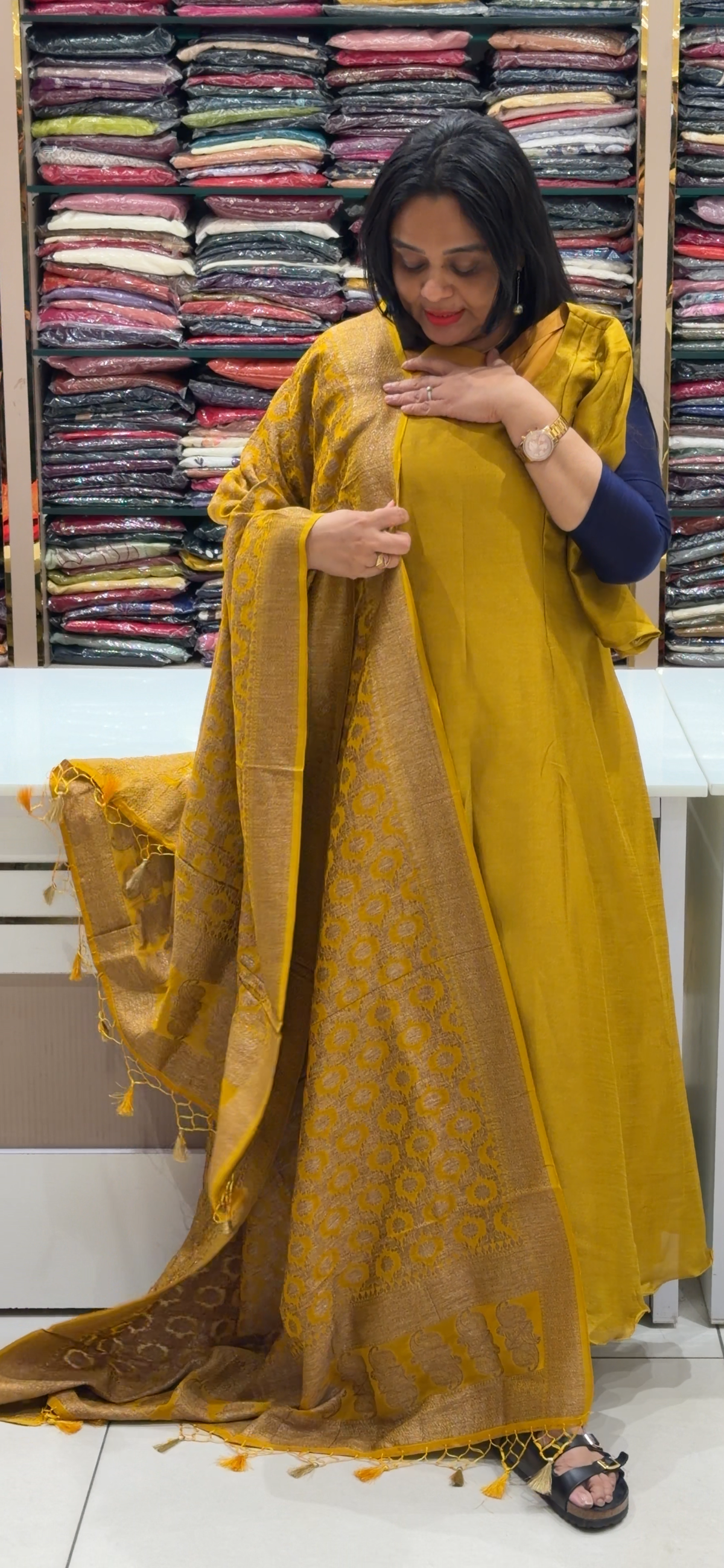 IHA'S IN-HOUSE SEMI RAW SILK TOP AND DUPATTA - IHA 35396