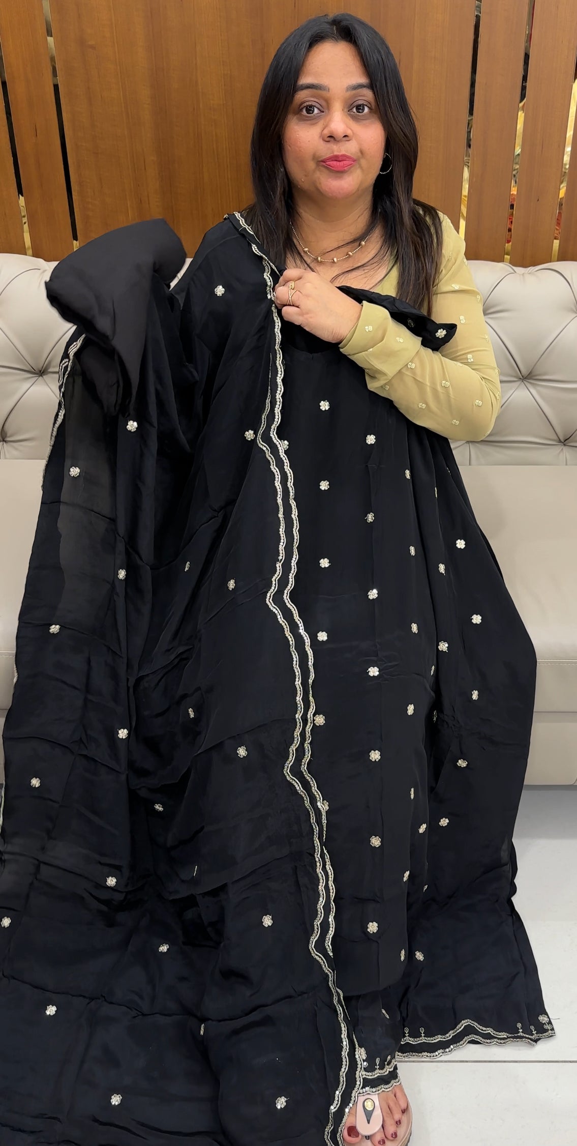 CRAPE SILK UNSTITCHED SALWAR SUITS - IHA 27034