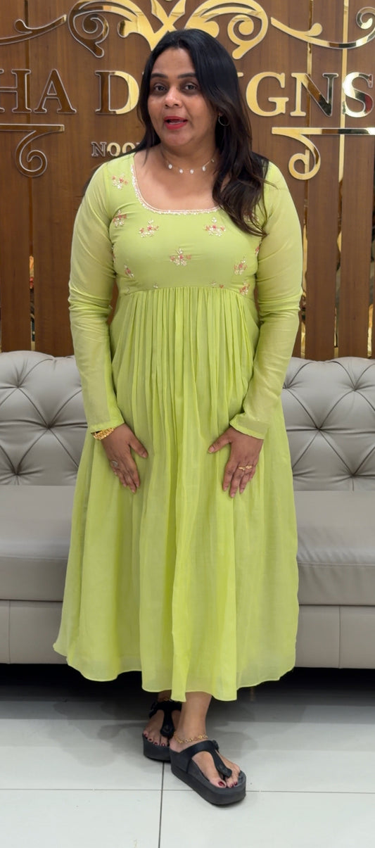 IHA'S IN-HOUSE MUL CHANDERI ALINE TOPS - IHA 28710