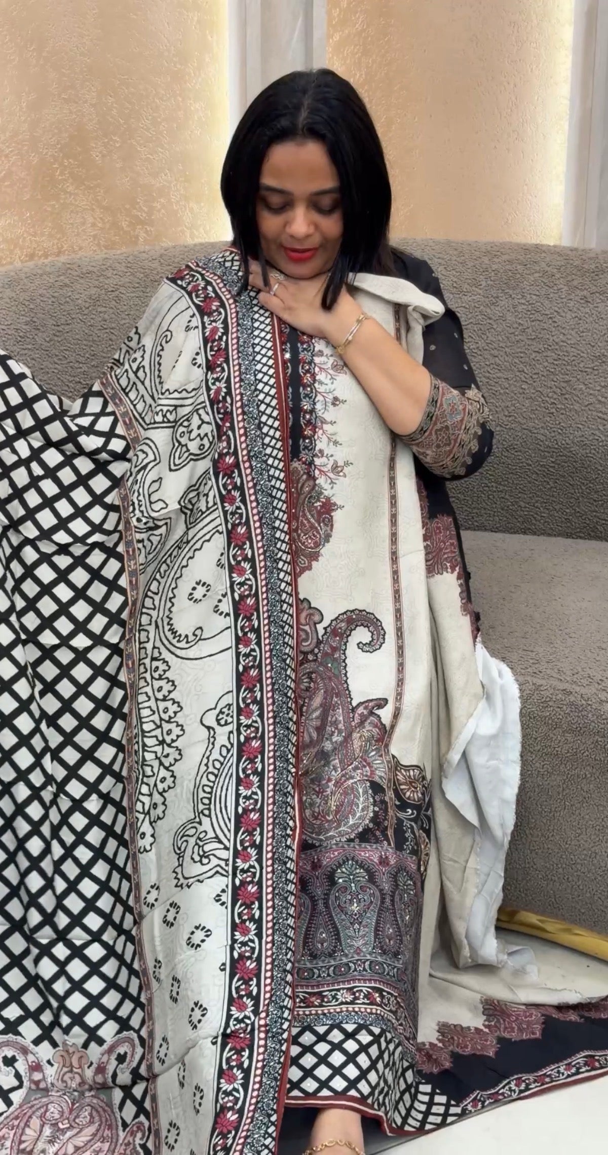 PRINTED MUL CHANDERI UNSTITCHED SALWAR SUITS - IHA 33213