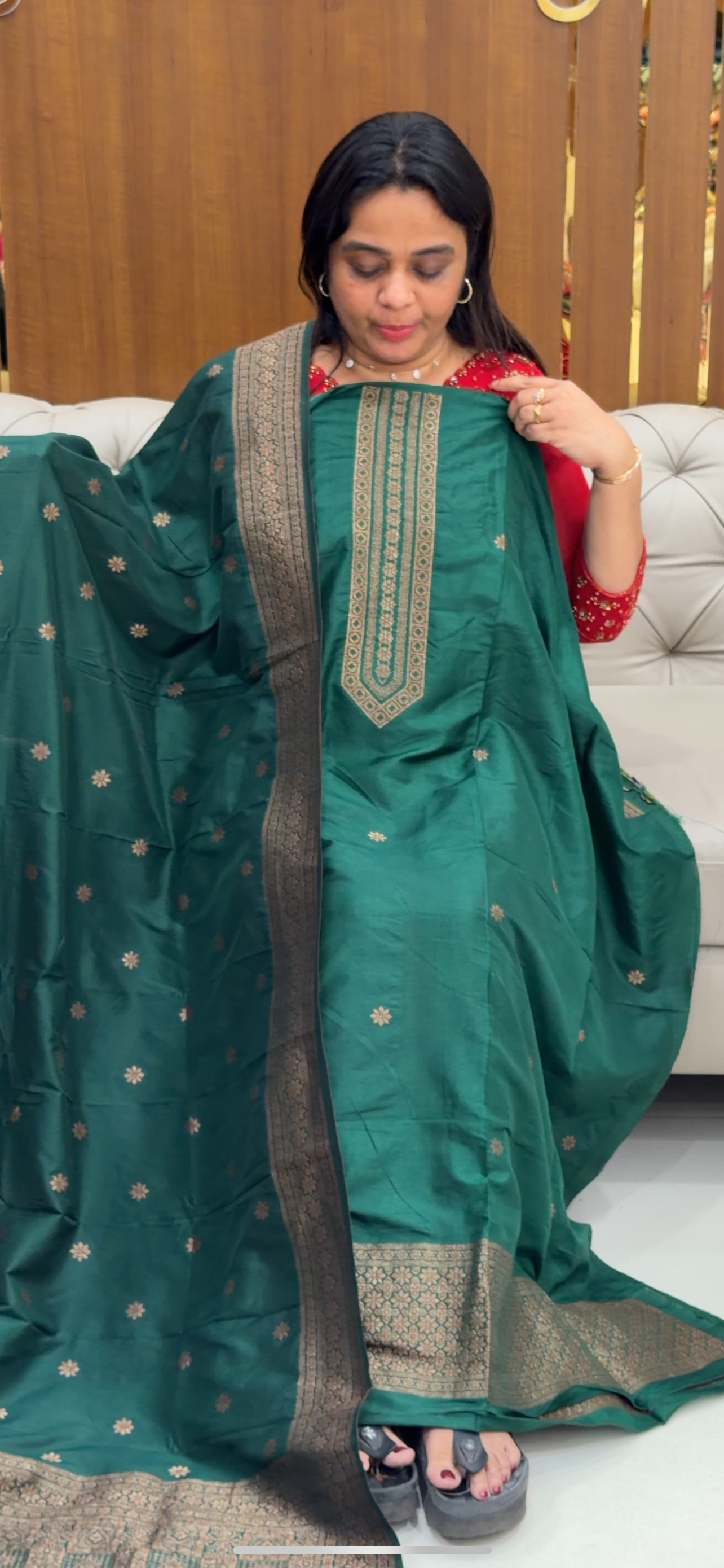 BANARASI UNSTITCHED SALWAR SUITS - IHA 28765