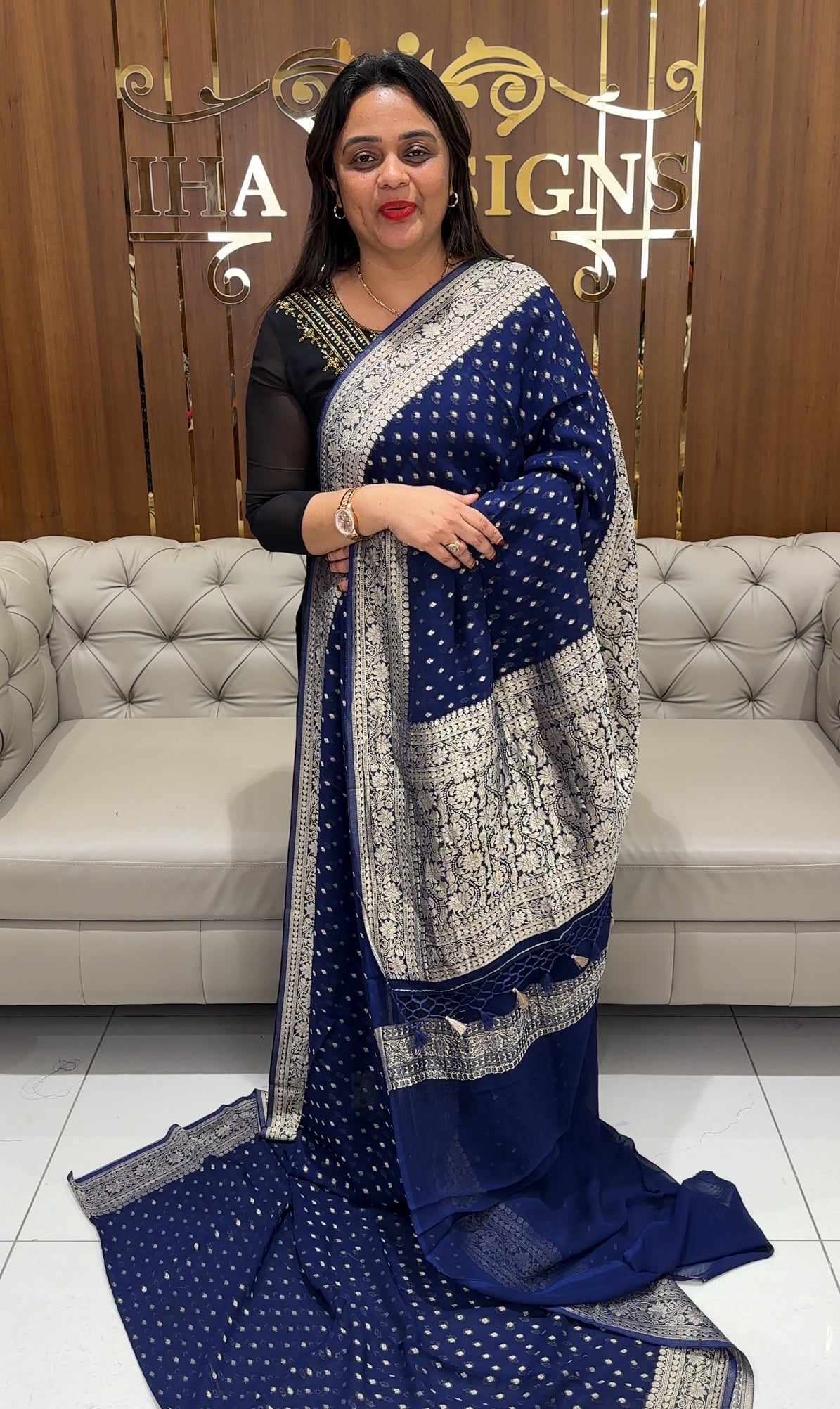 VISCOSE GEORGETTE SAREES - IHA 24343