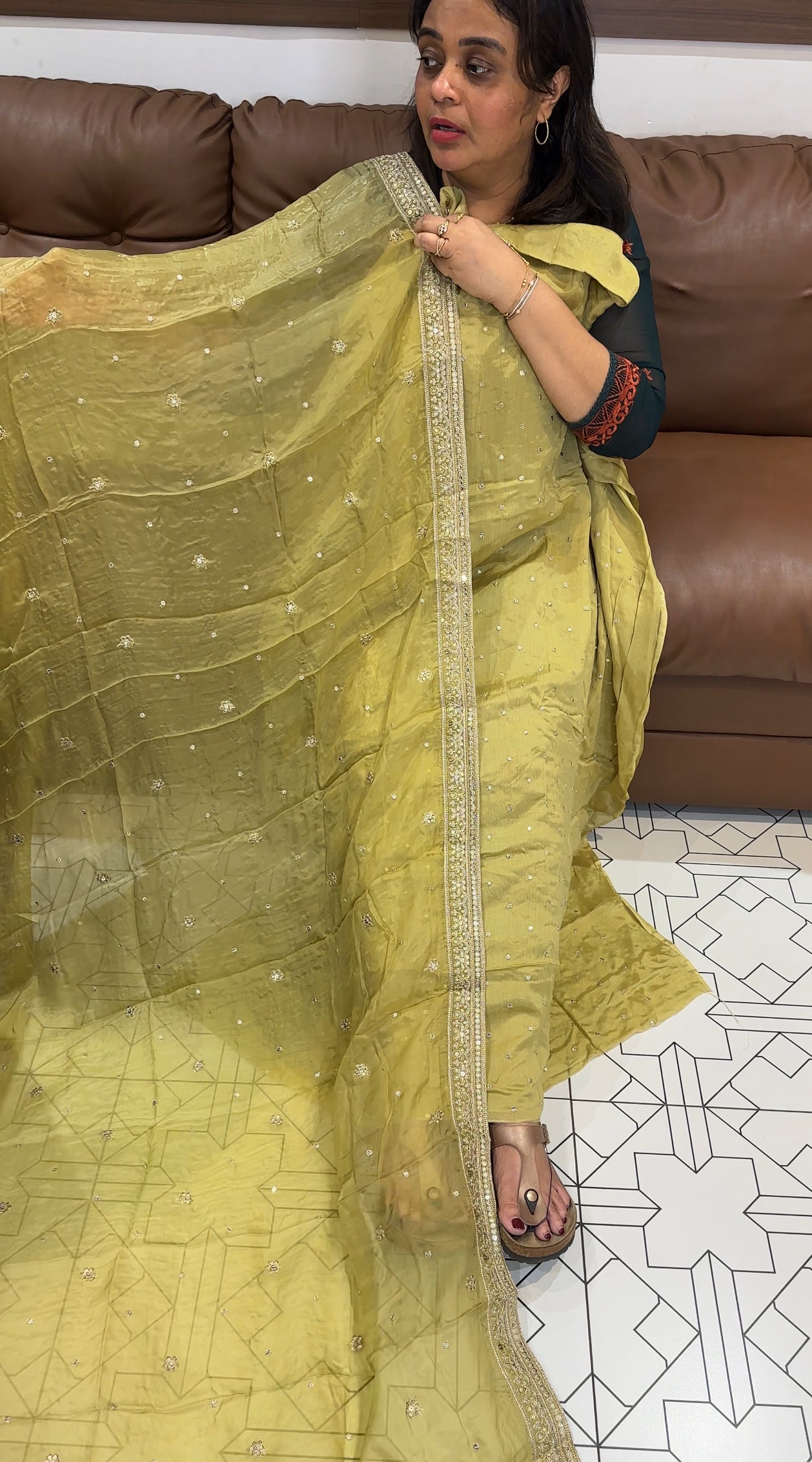 PLATINUM CHIFFON UNSTITCHED SALWAR SUITS - IHA 26271