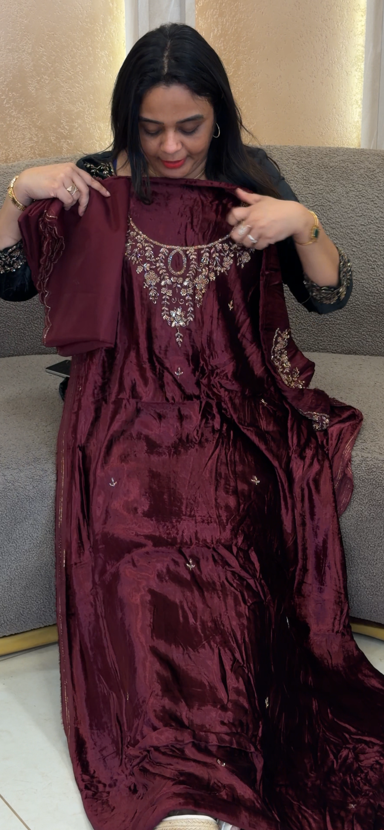 VISCOSE VELVET UNSTITCHED SALWAR SUITS - IHA 33353