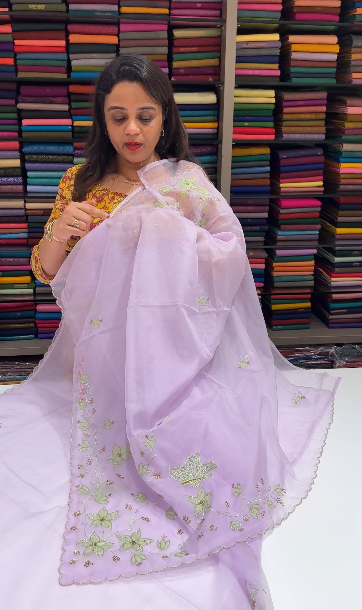 NYLON ORGANZA SAREES - IHA 24858