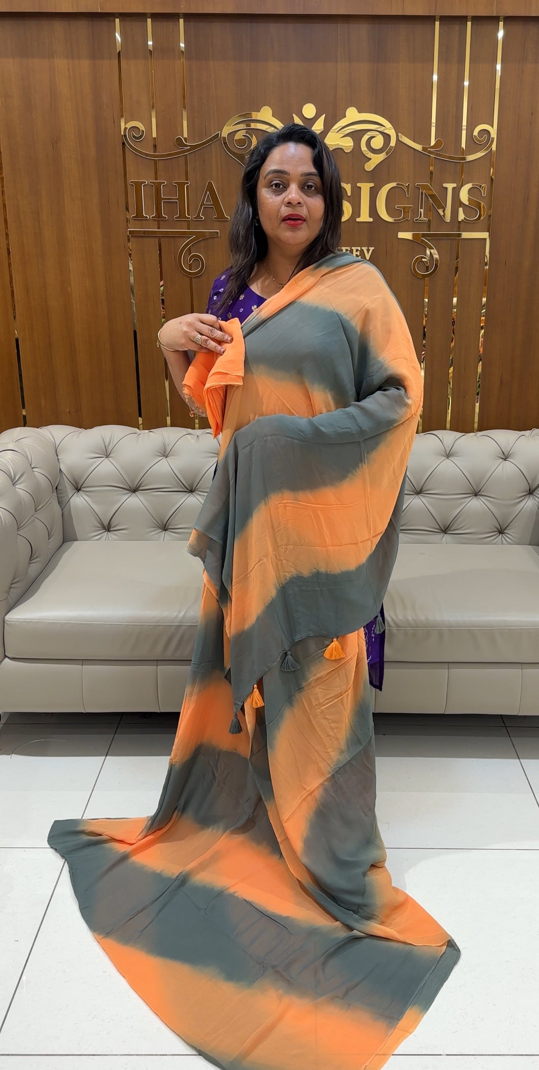 DOUBLE DYED SAREES - IHA 24955