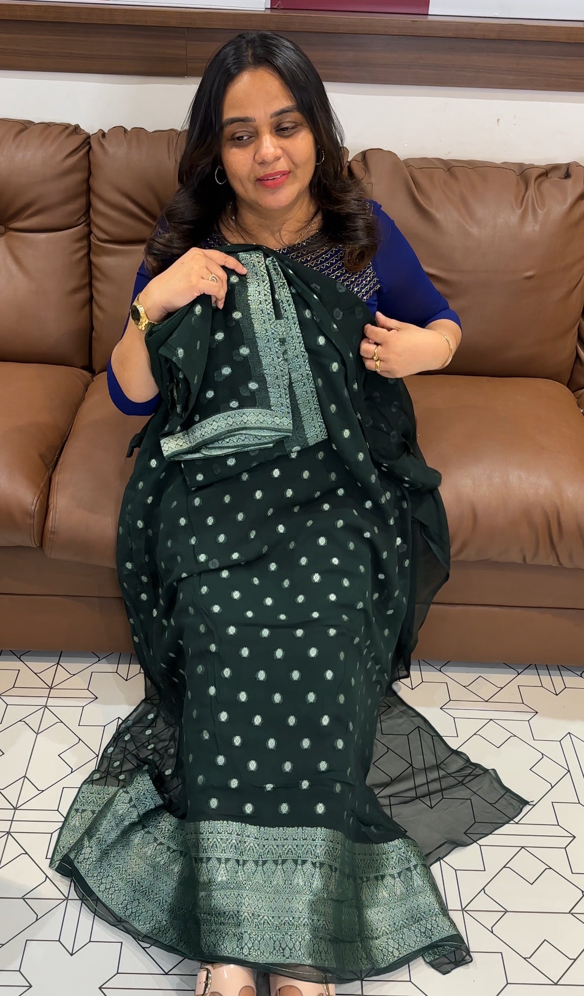 FAUX GEORGETTE UNSTITCHED SALWAR SUITS - IHA 28077