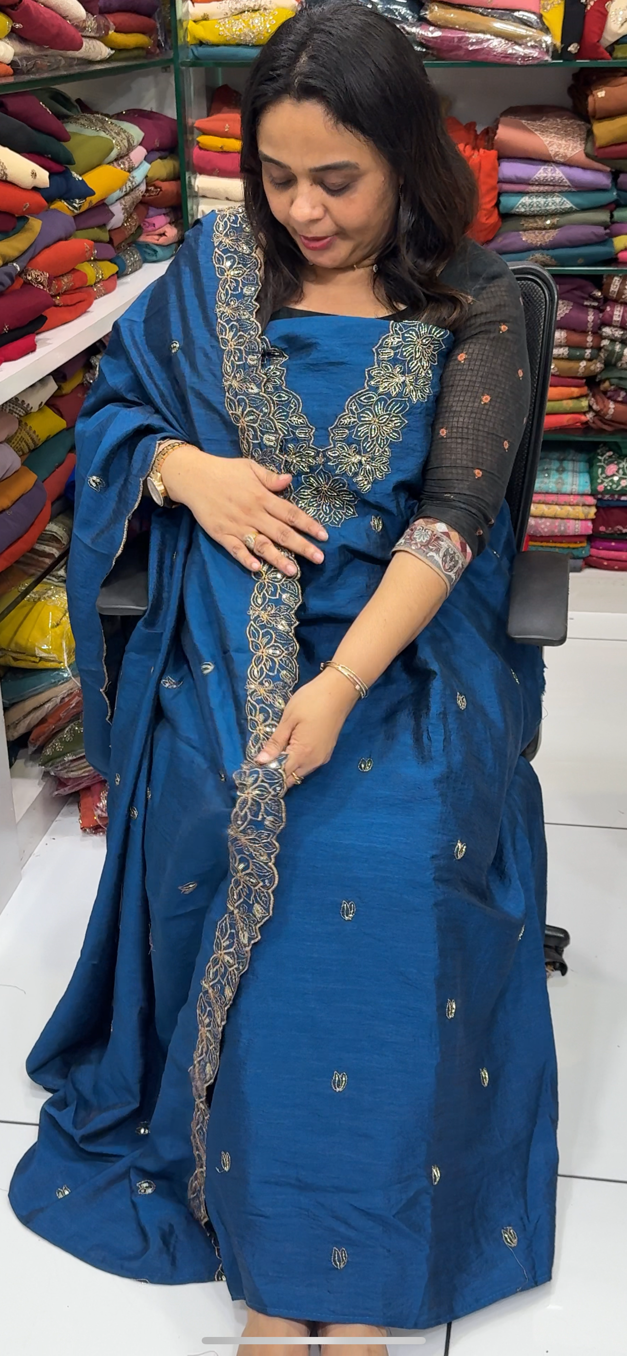 FORWARD SEMI RAW SILK UNSTITCEHD SALWAR SUITS - IHA 28800