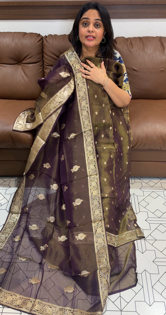 SHIMMER TISSUE UNSTITCHED SALWAR SUITS - IHA 26545