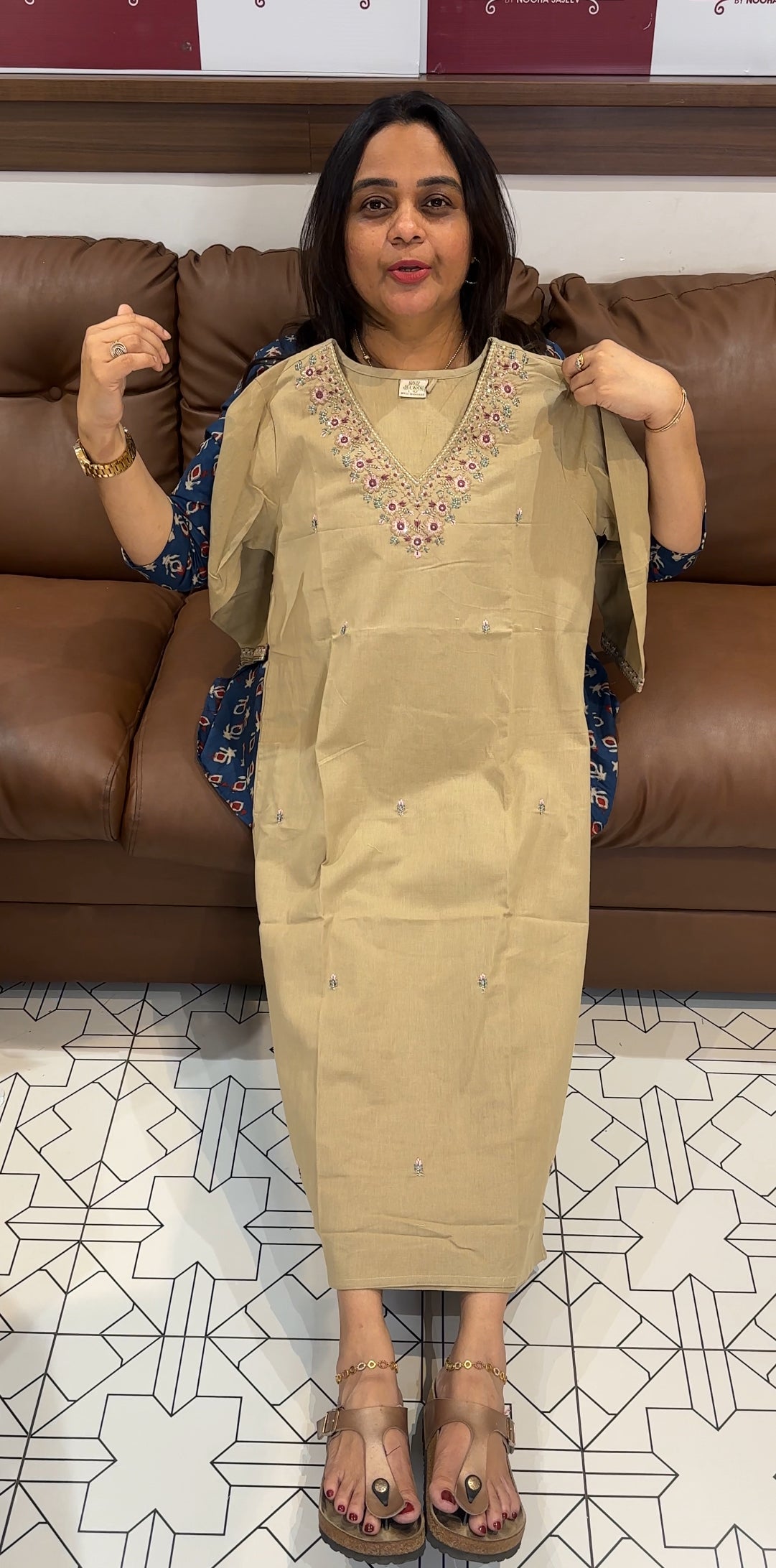 COTTON LONG SLITTED TOPS - IHA 27271