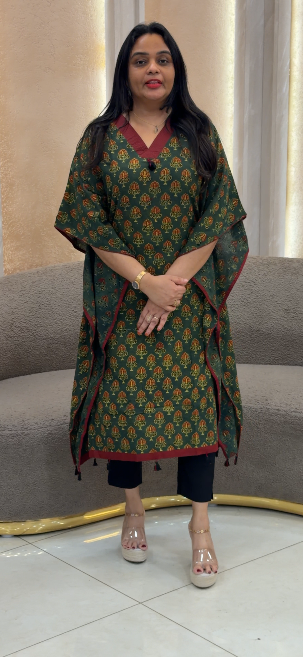 PRINTED  KAFTAN TOPS - IHA 33375